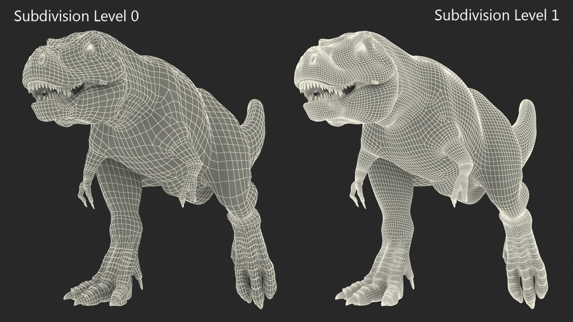 3D T Rex Running Animated Rigged for Maya model