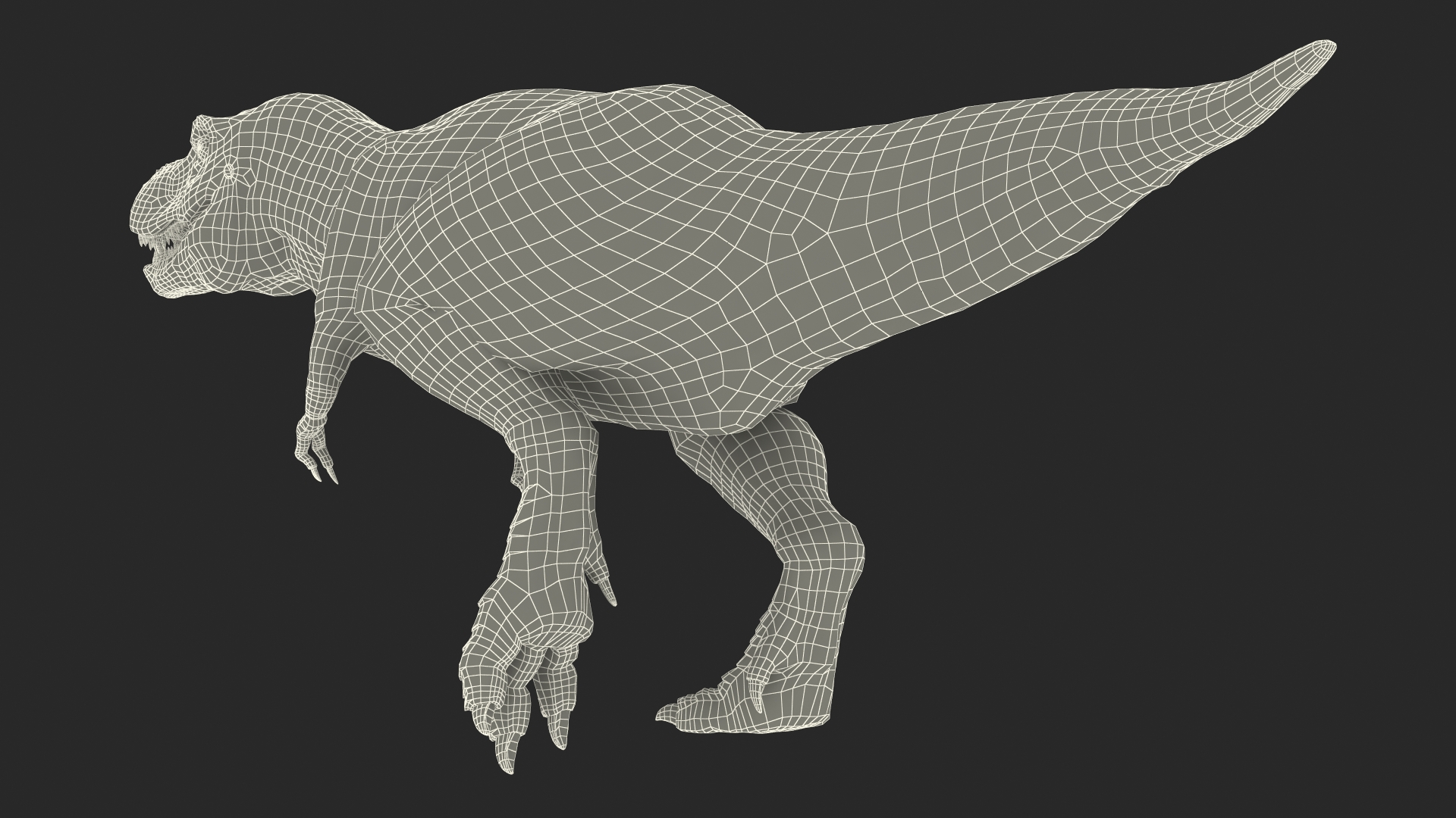 3D T Rex Running Animated Rigged for Maya model