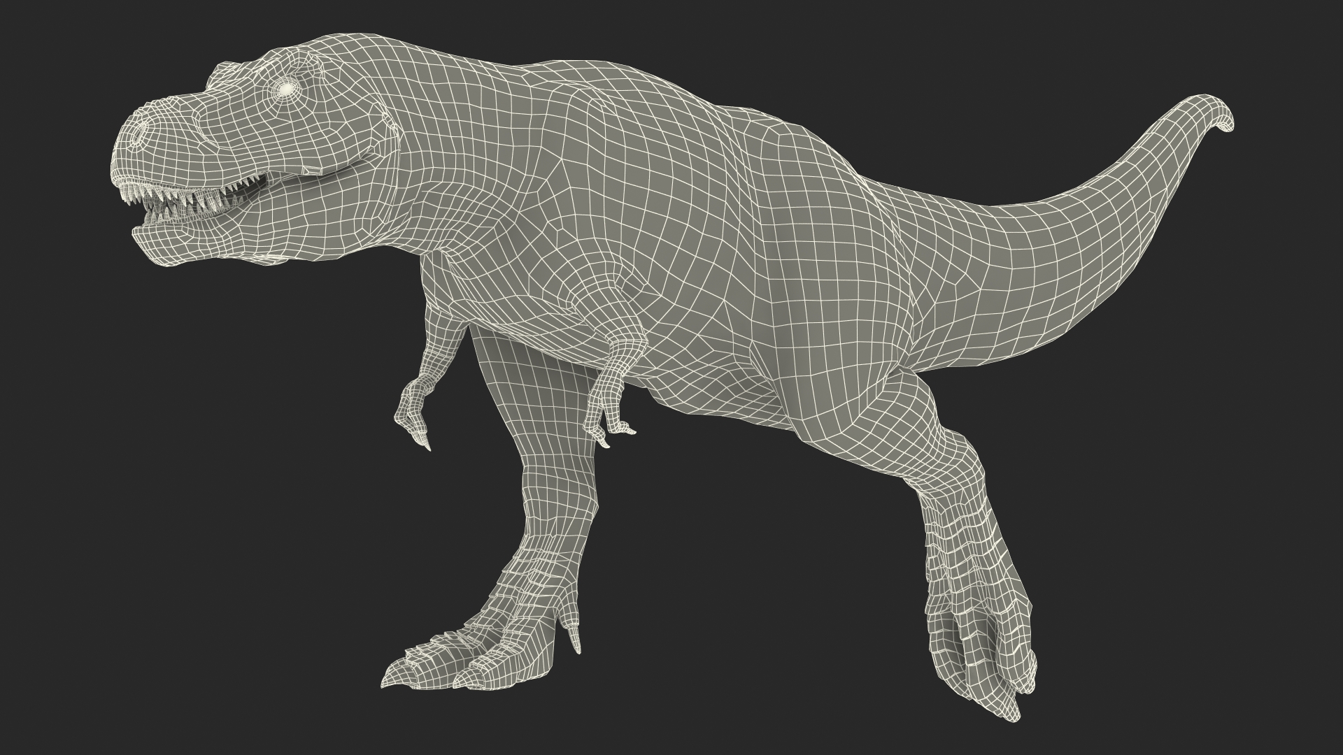 3D T Rex Running Animated Rigged for Maya model