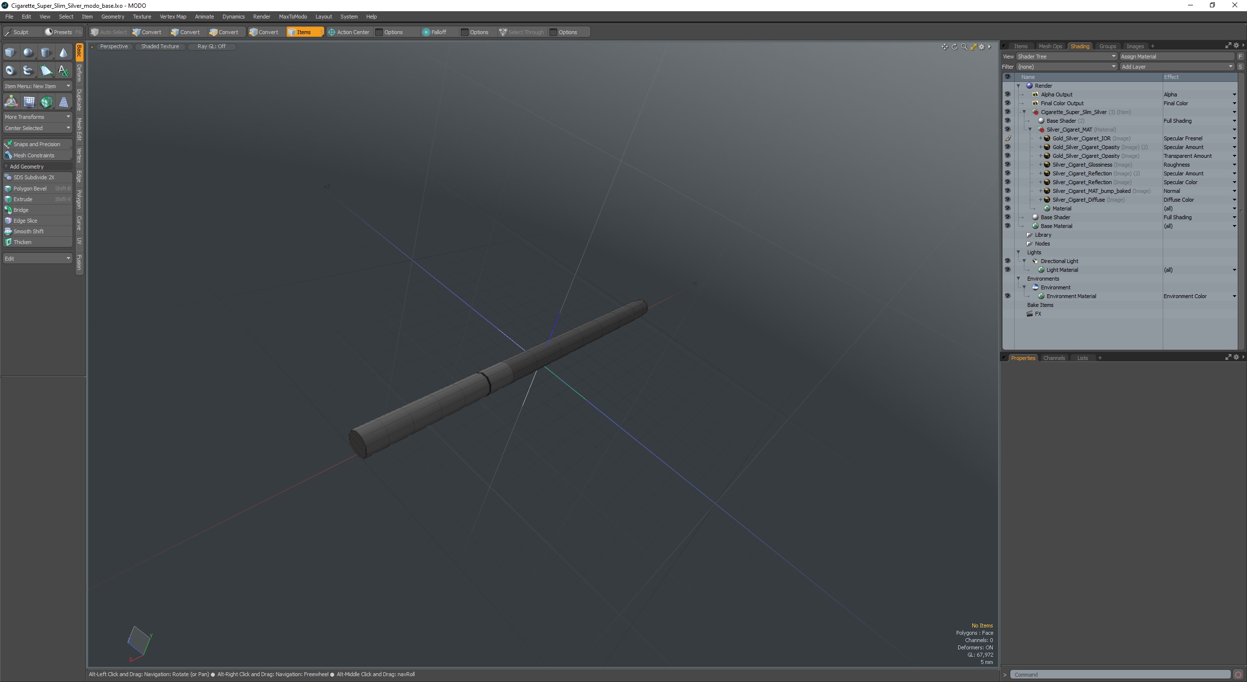 Cigarette Super Slim Silver 3D