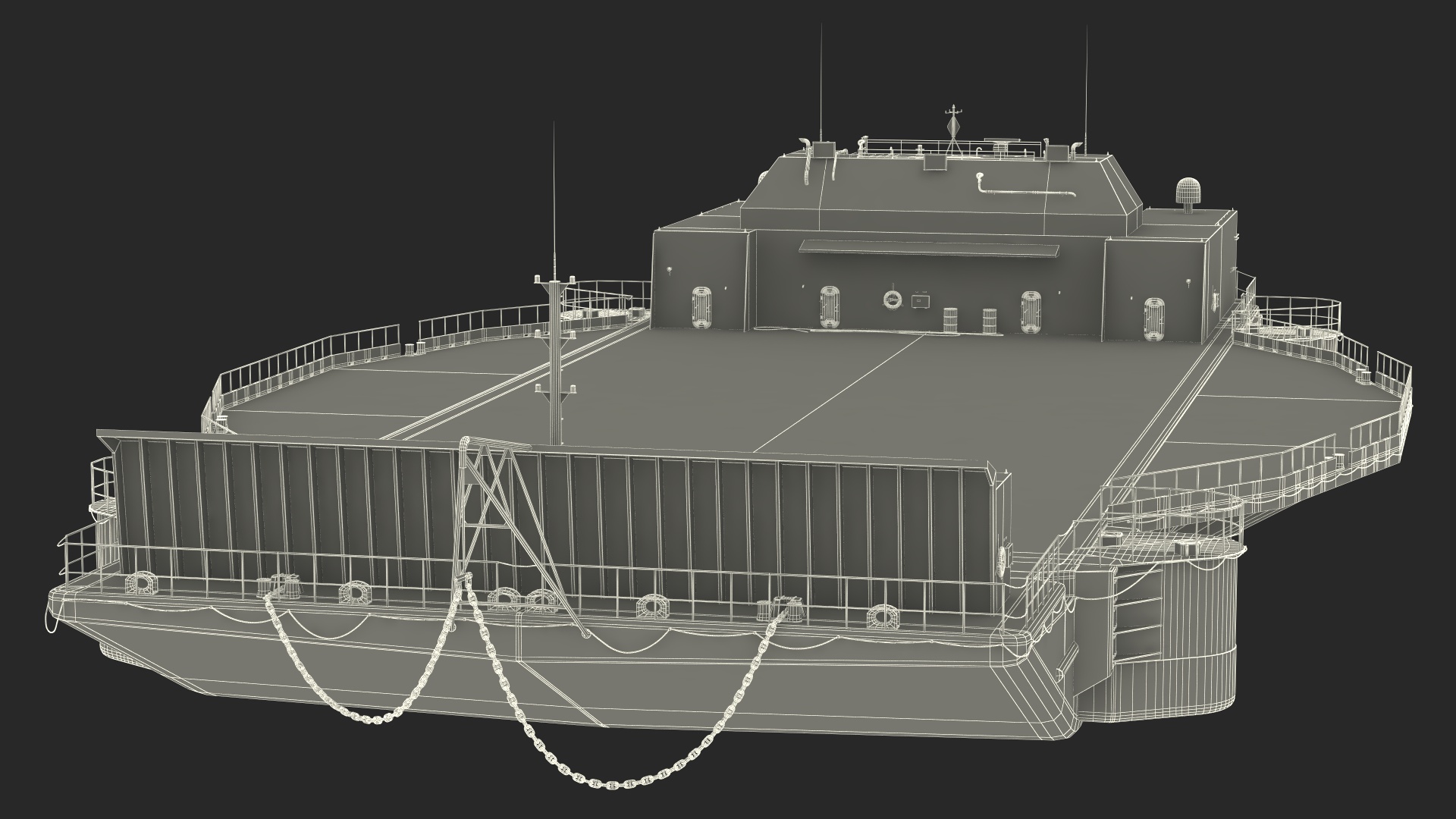 3D SpaceX Autonomous Rocket Recovery Barge Marmac