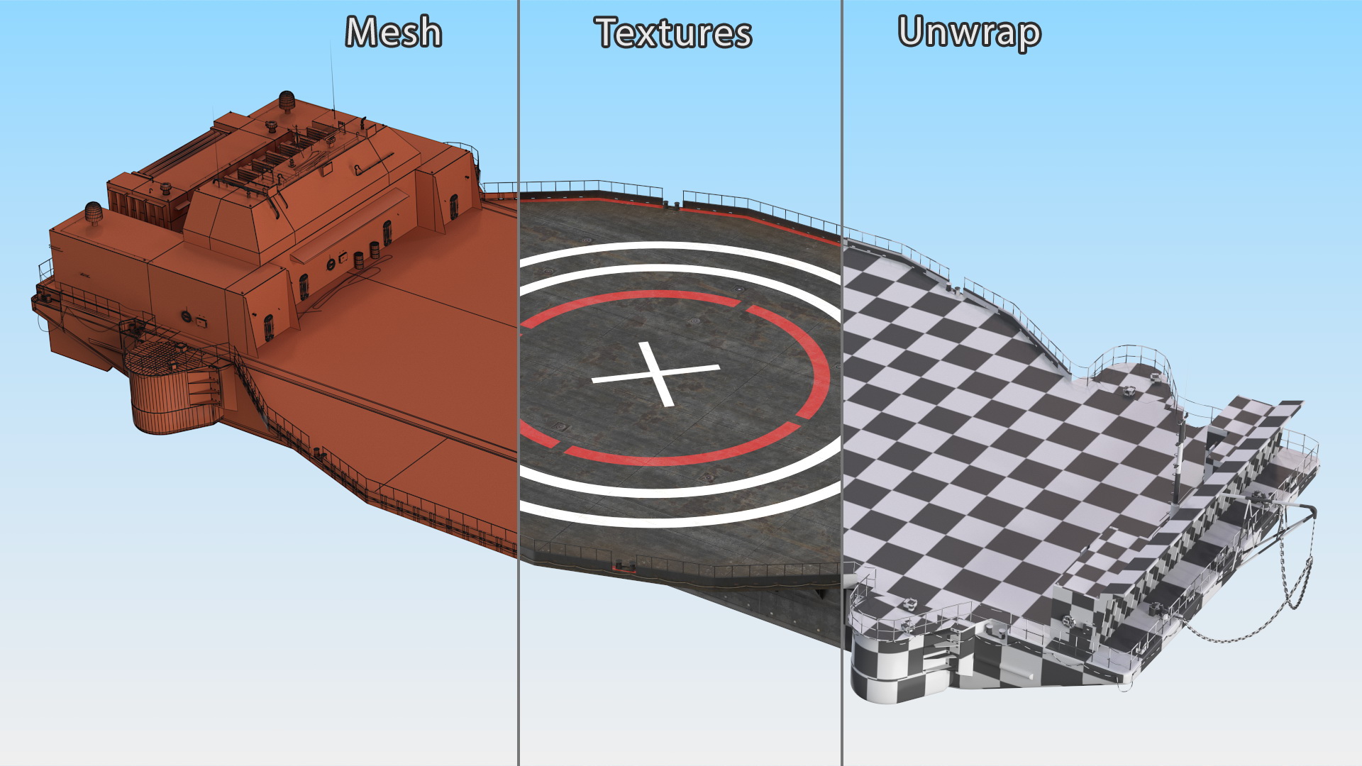 3D SpaceX Autonomous Rocket Recovery Barge Marmac