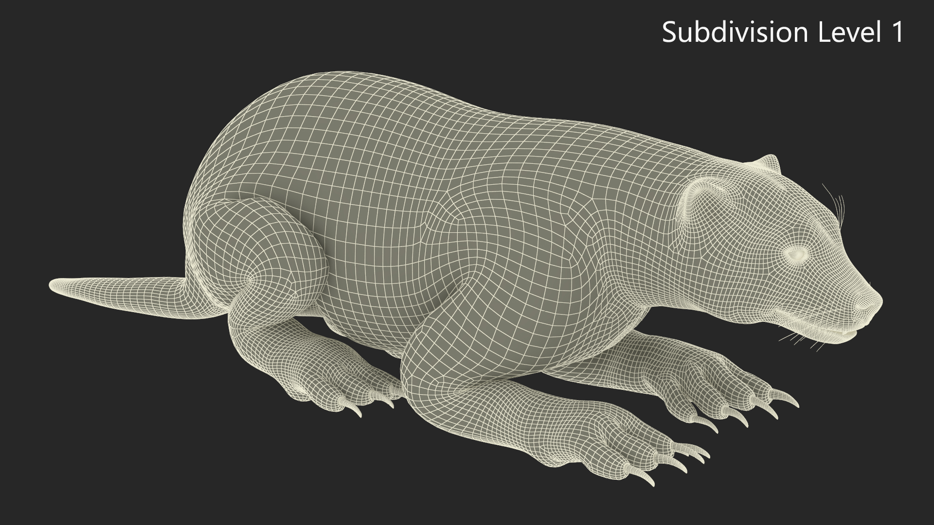 Wolverine Light Color Lying Down Pose 3D