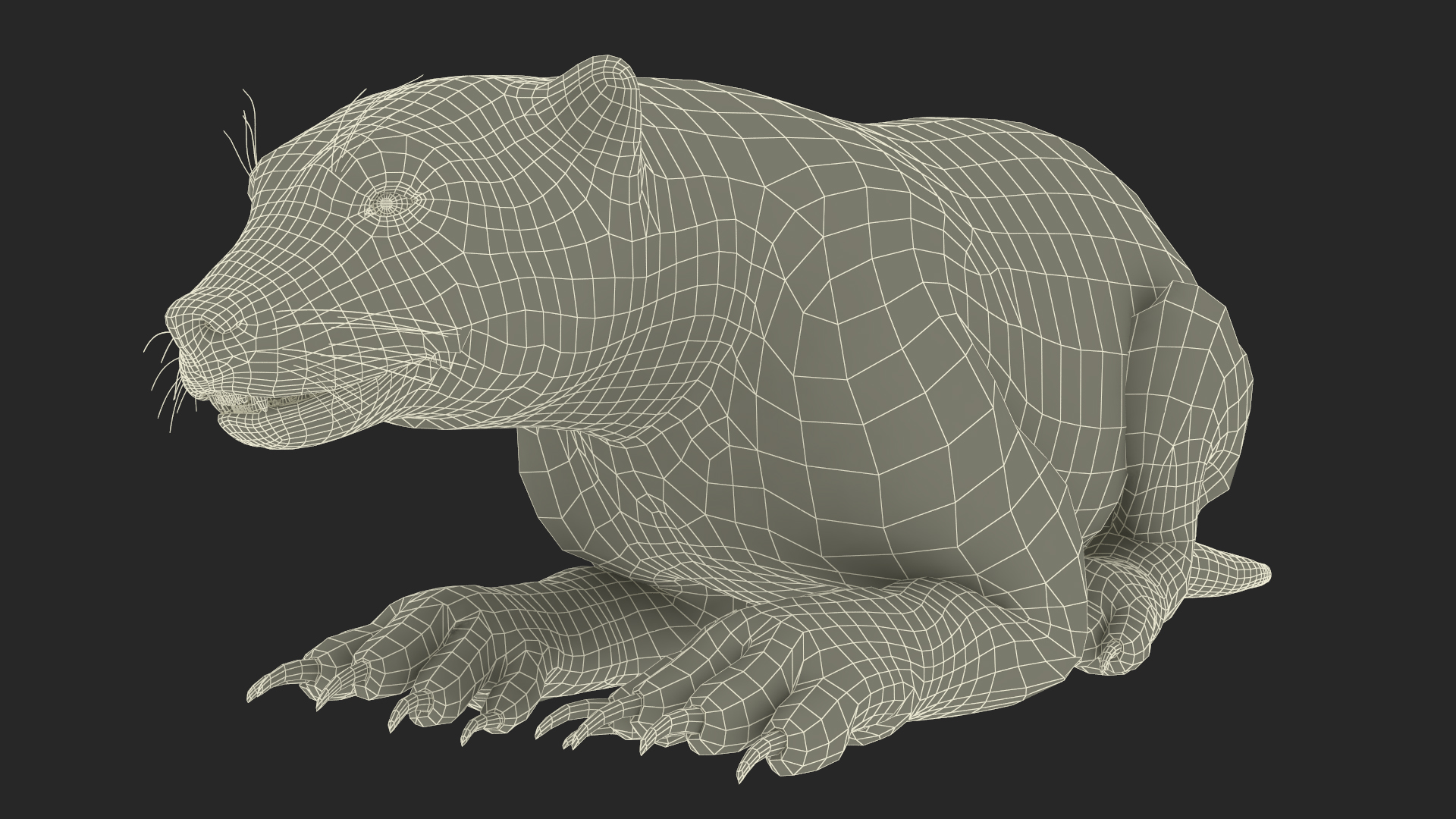 Wolverine Light Color Lying Down Pose 3D