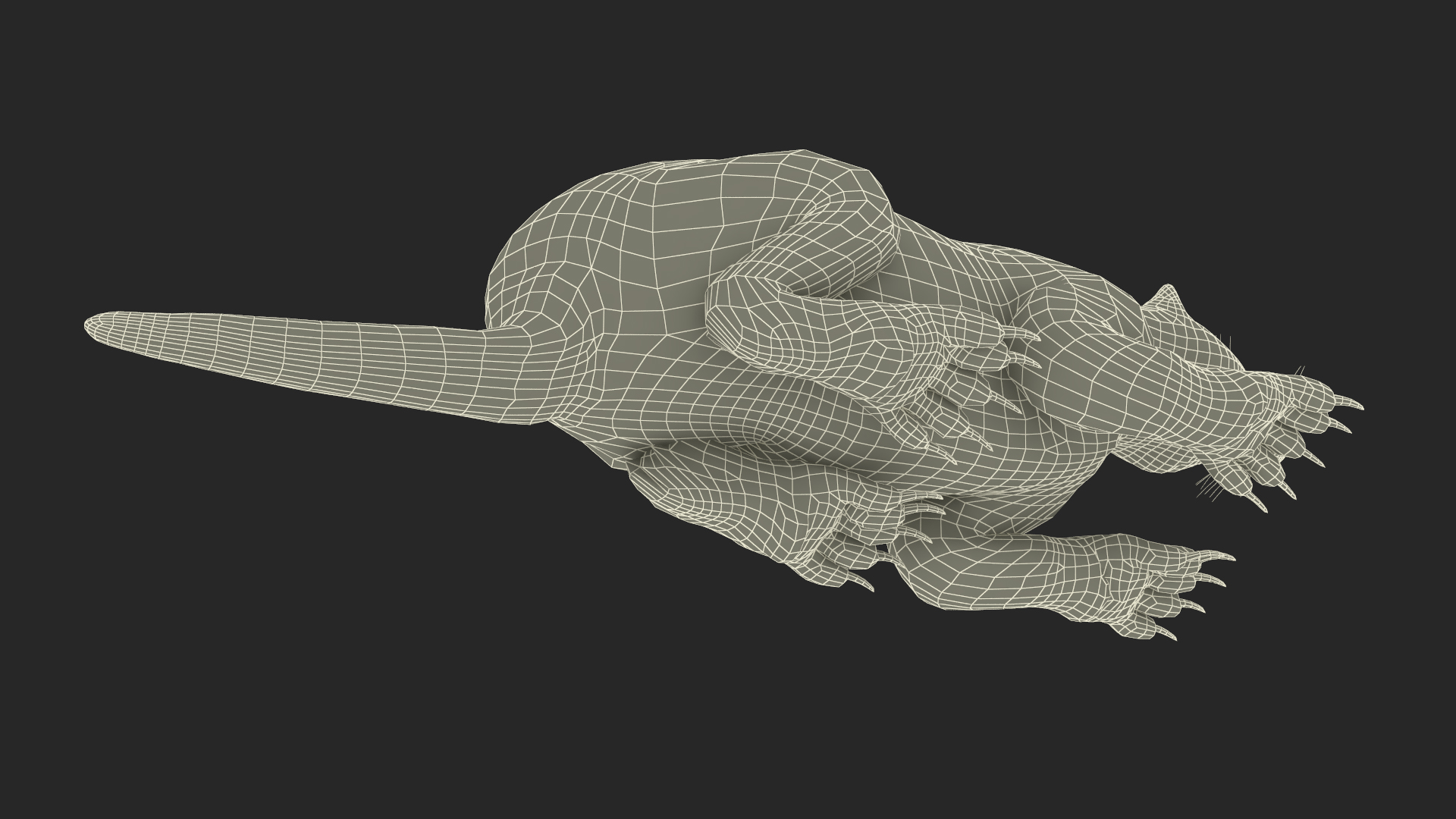 Wolverine Light Color Lying Down Pose 3D