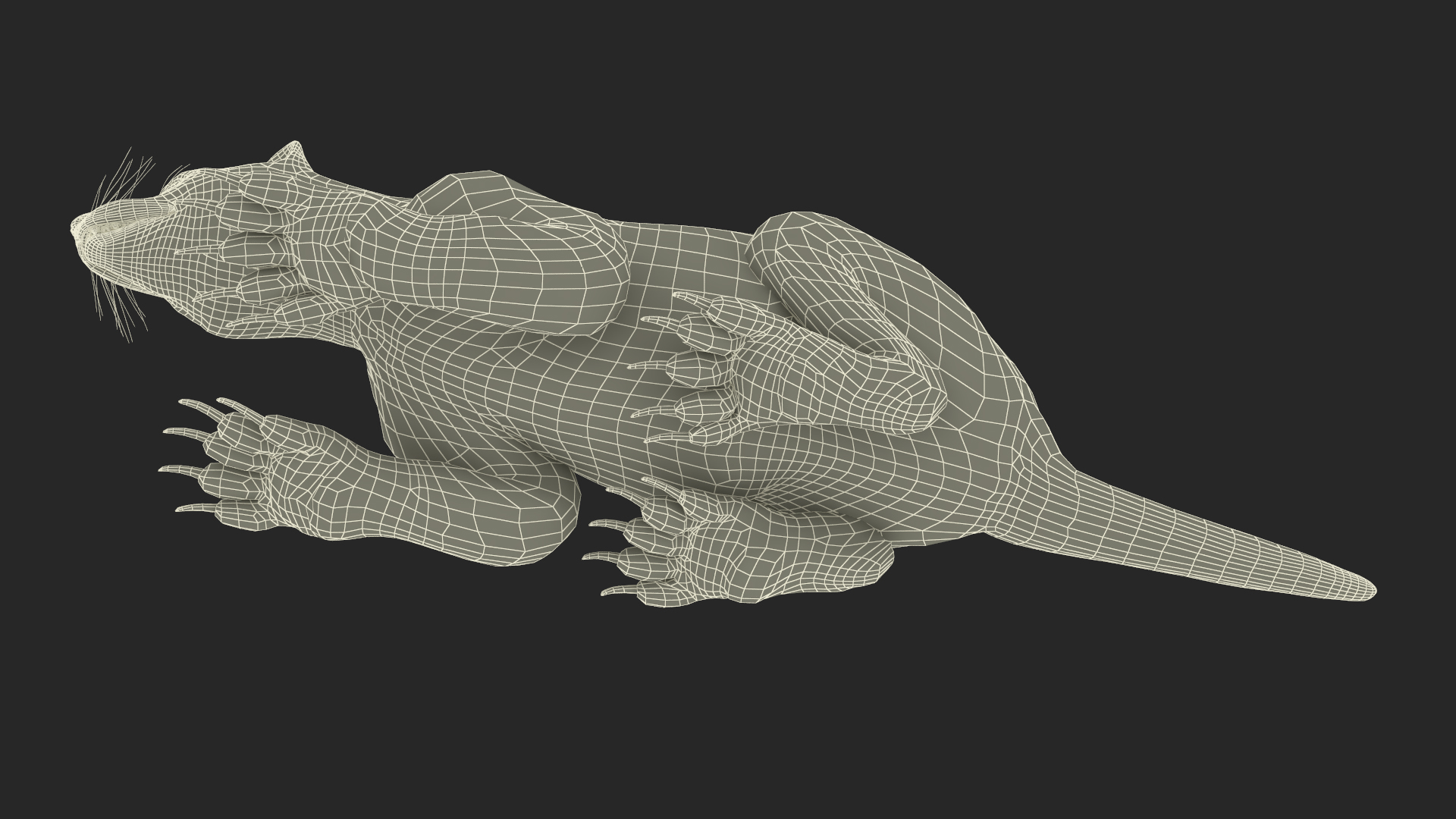 Wolverine Light Color Lying Down Pose 3D