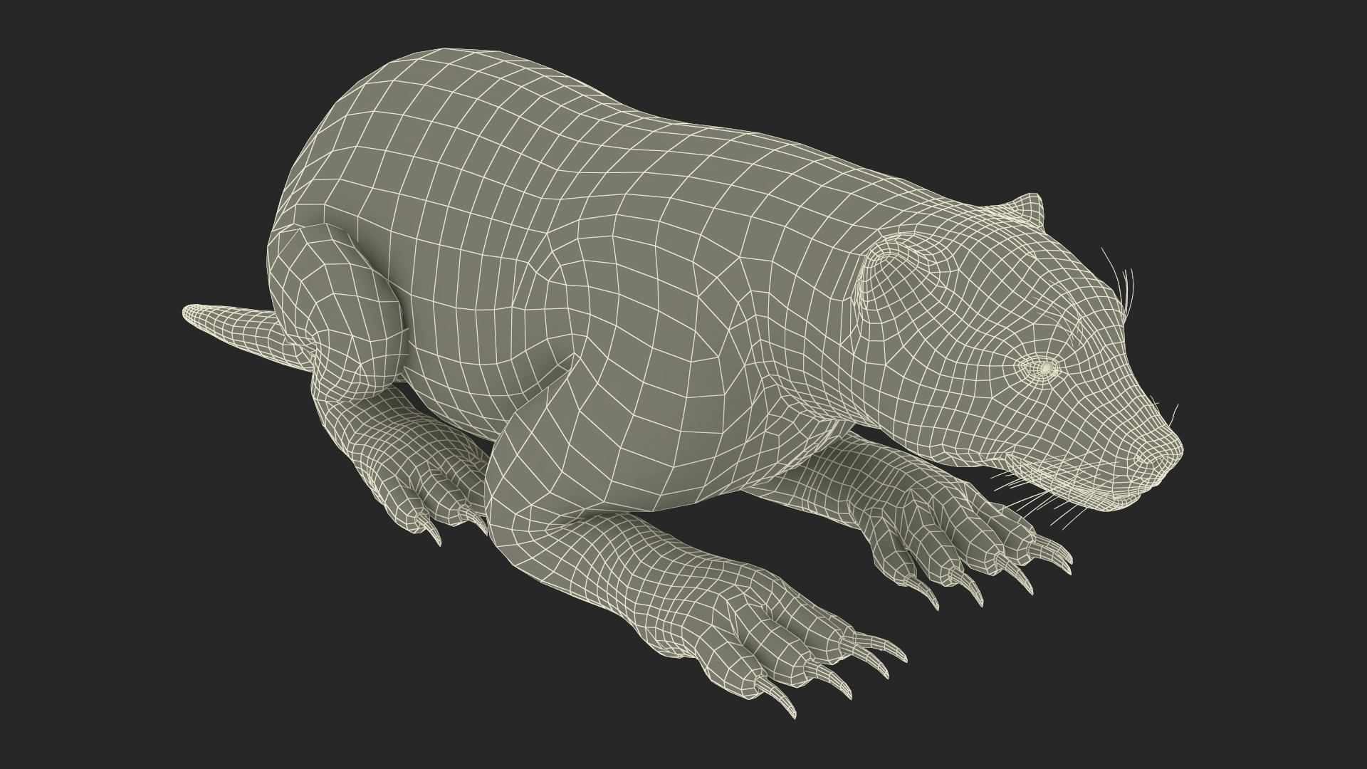Wolverine Light Color Lying Down Pose 3D