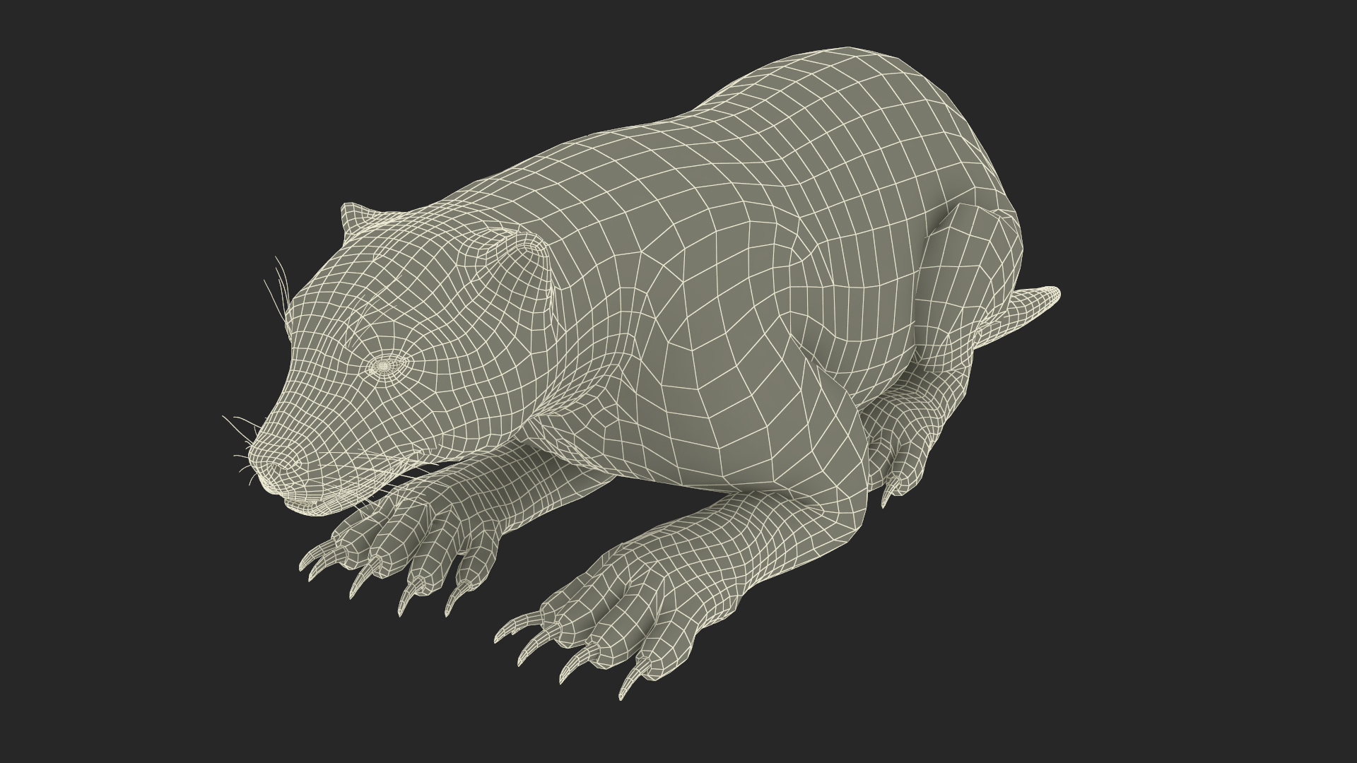 Wolverine Light Color Lying Down Pose 3D