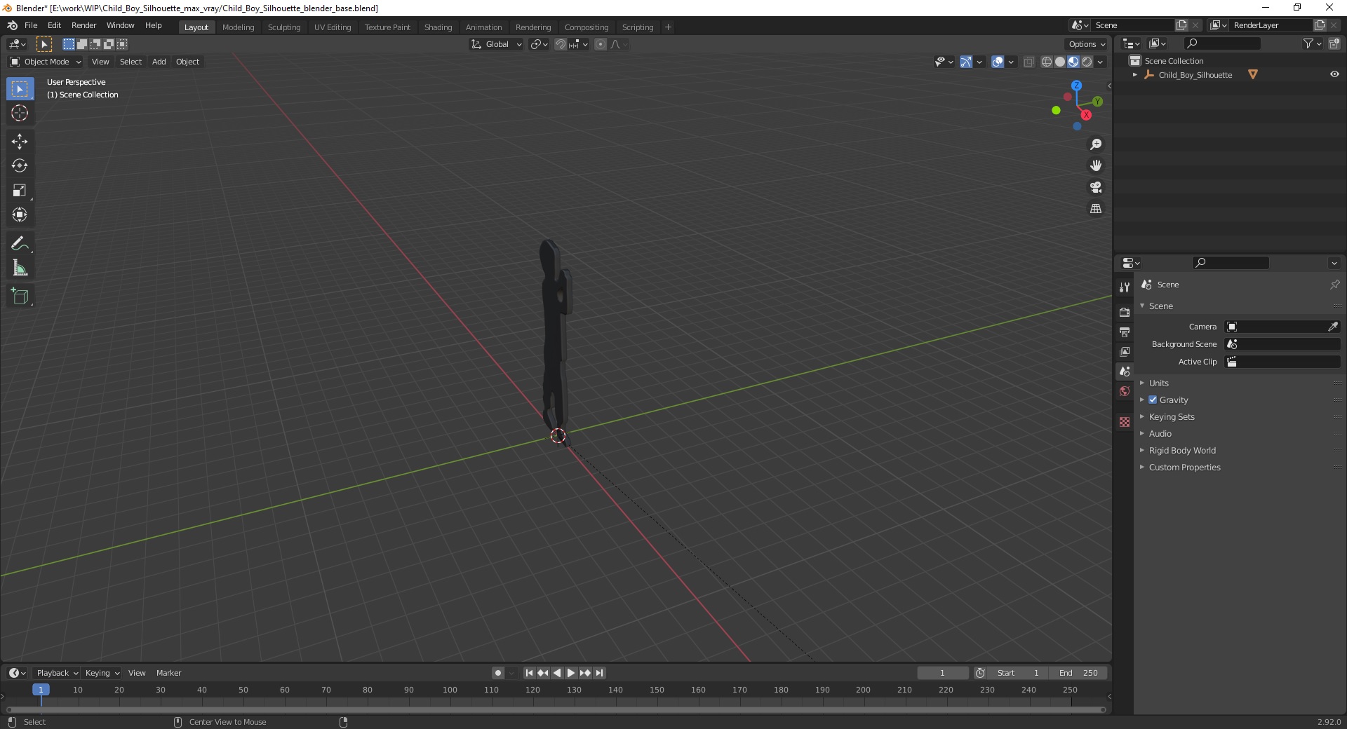 3D model Child Boy Silhouette
