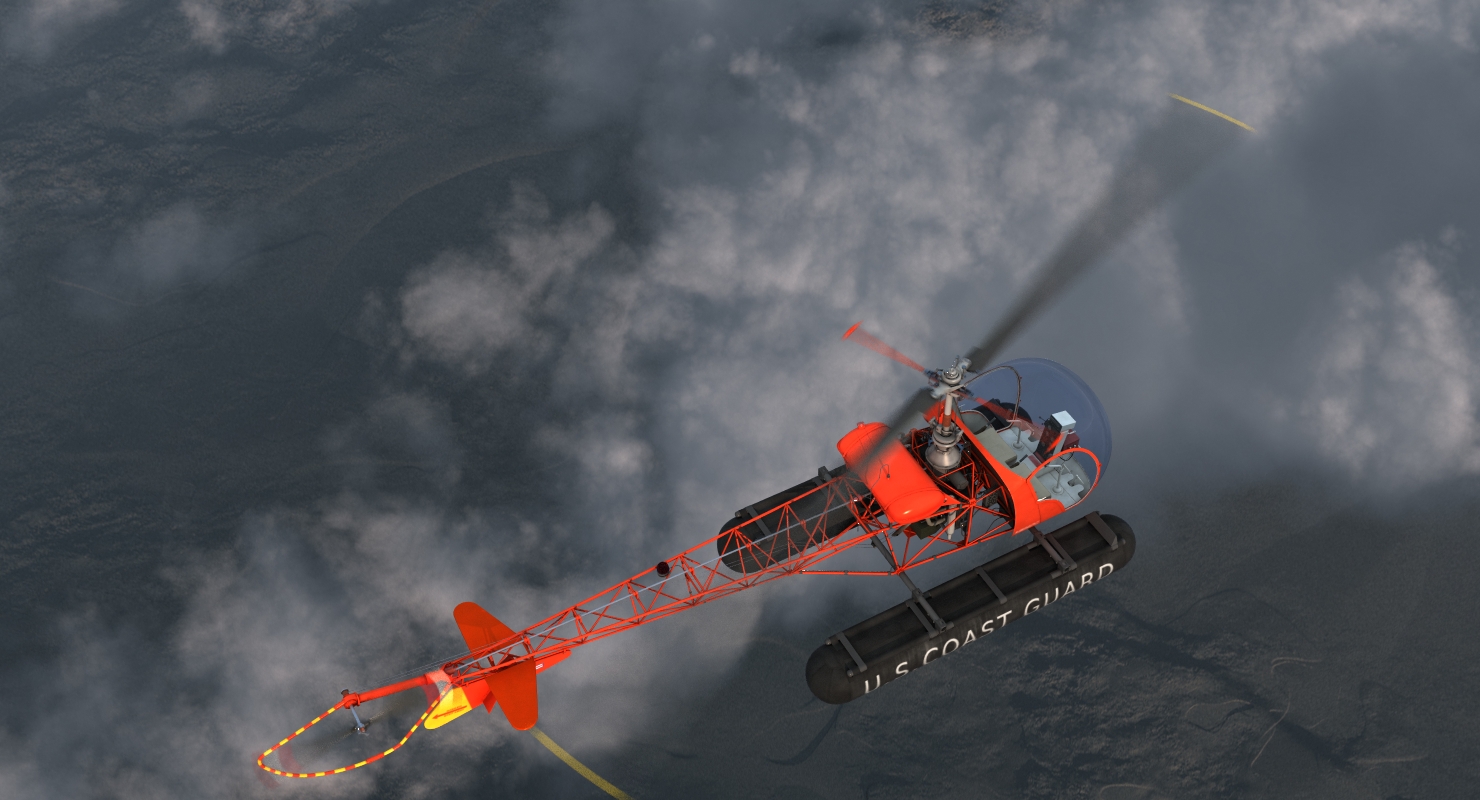 Bell 47 On Floats uscg 3D