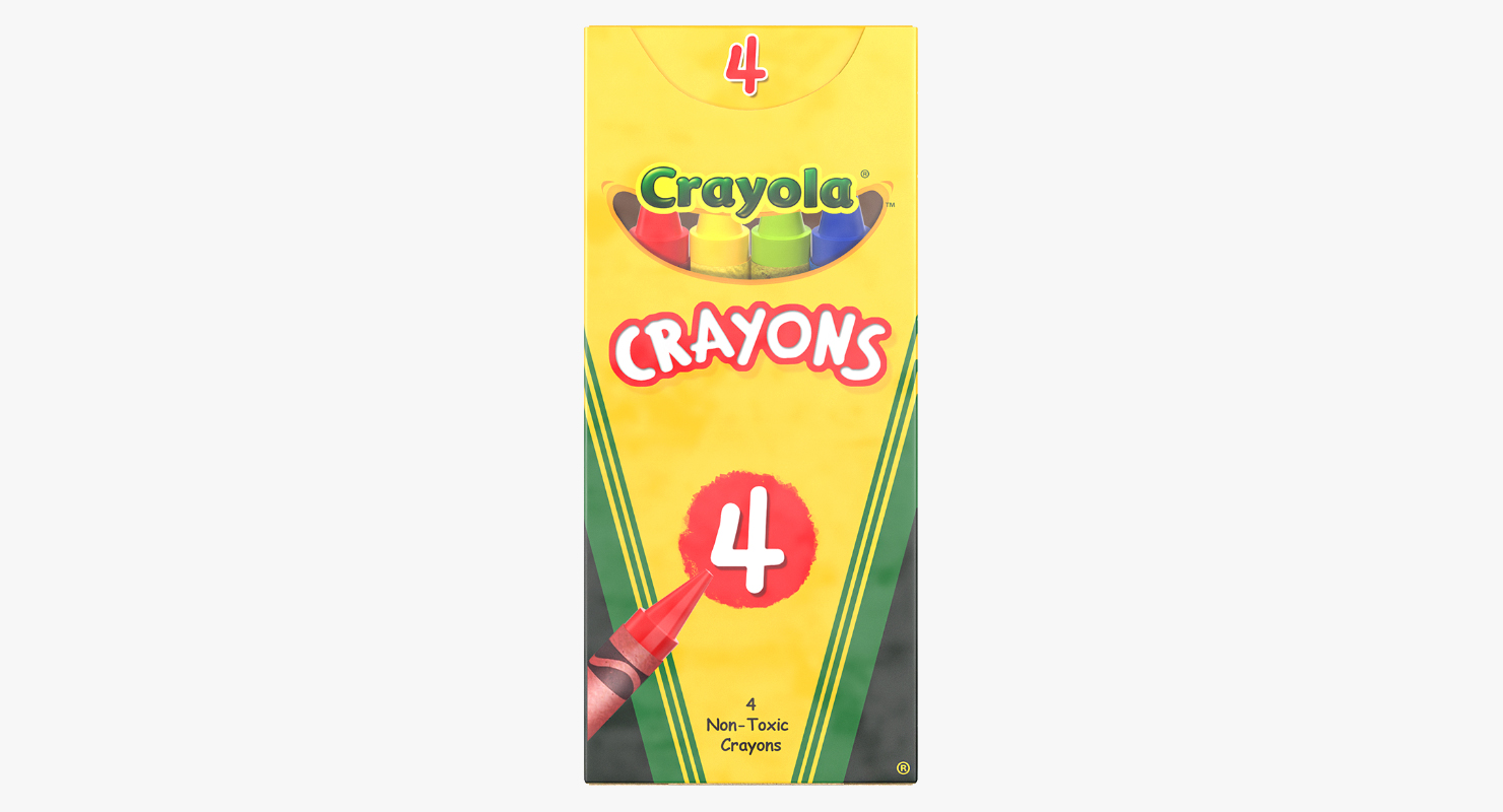 3D Crayola 4 Count Colored Crayons