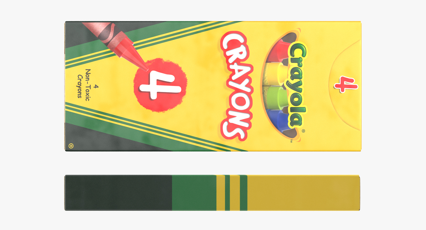 3D Crayola 4 Count Colored Crayons