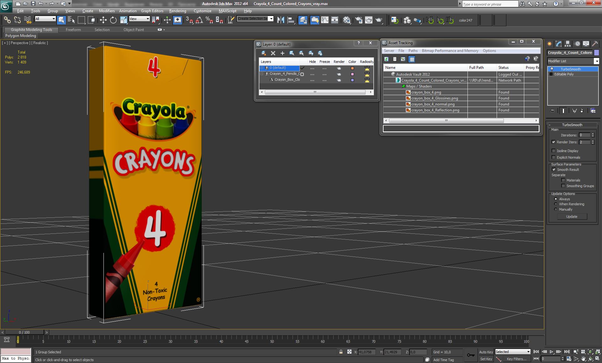 3D Crayola 4 Count Colored Crayons