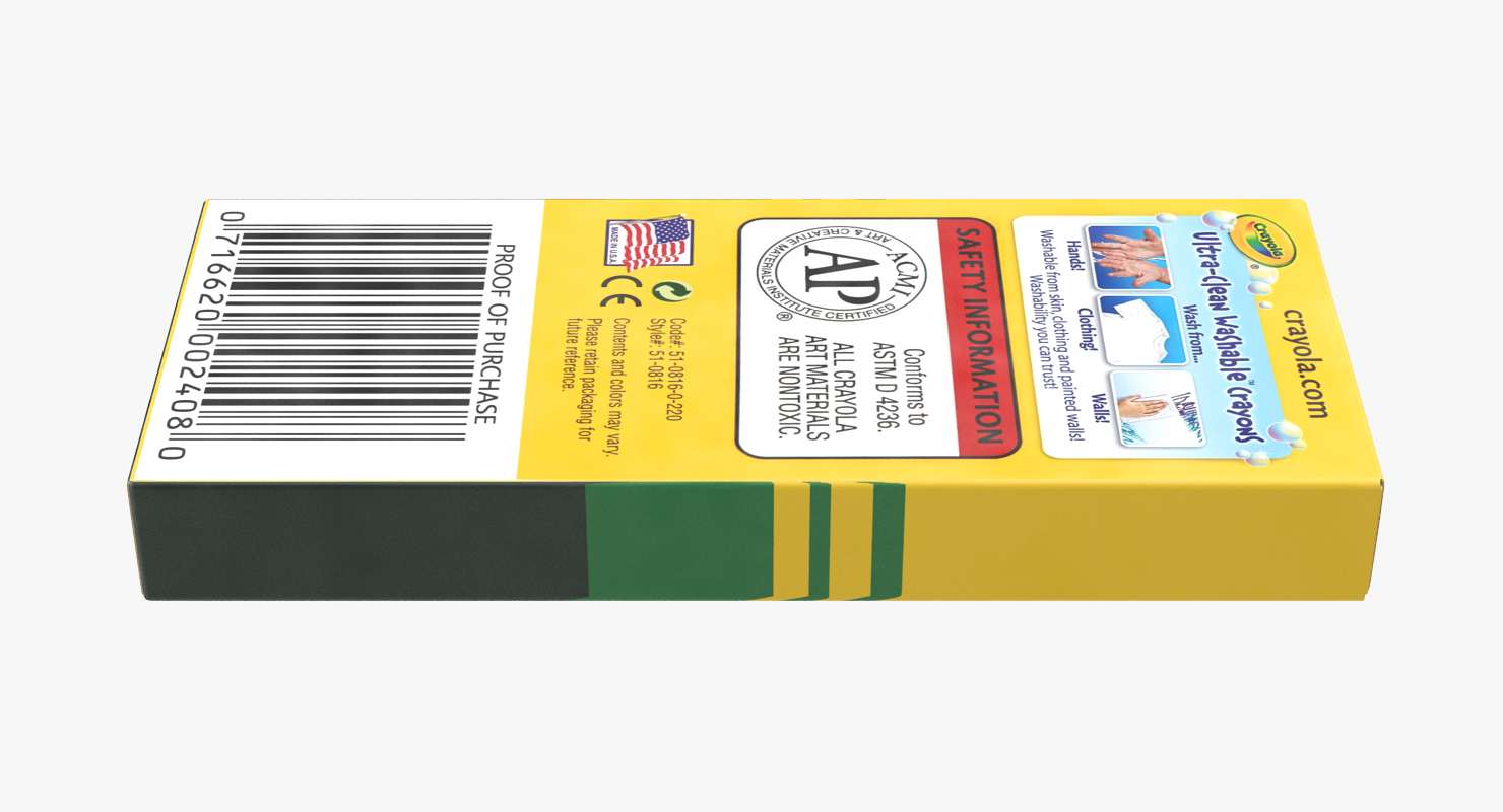 3D Crayola 4 Count Colored Crayons
