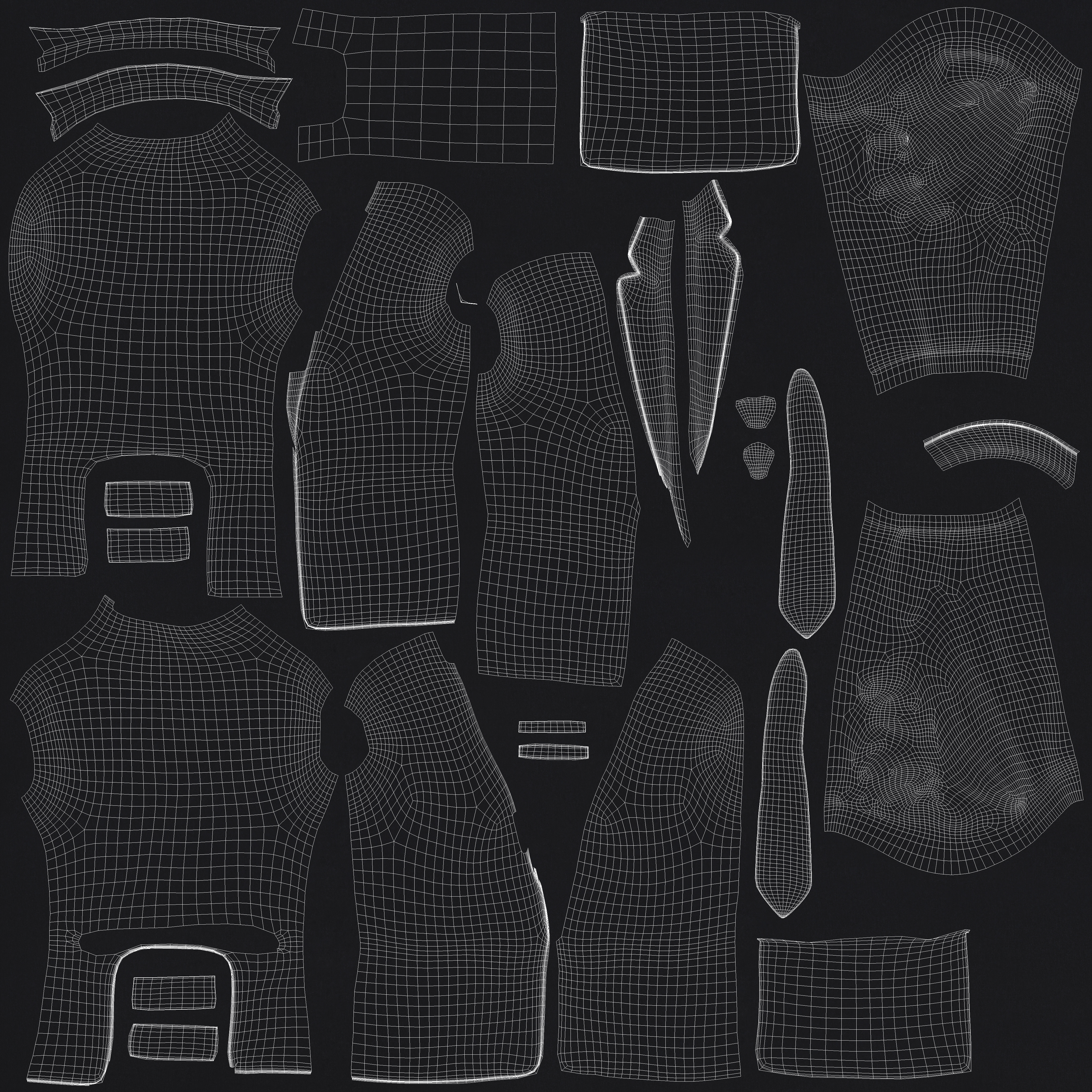 Business Uniform Jacket Suit Tie 3D