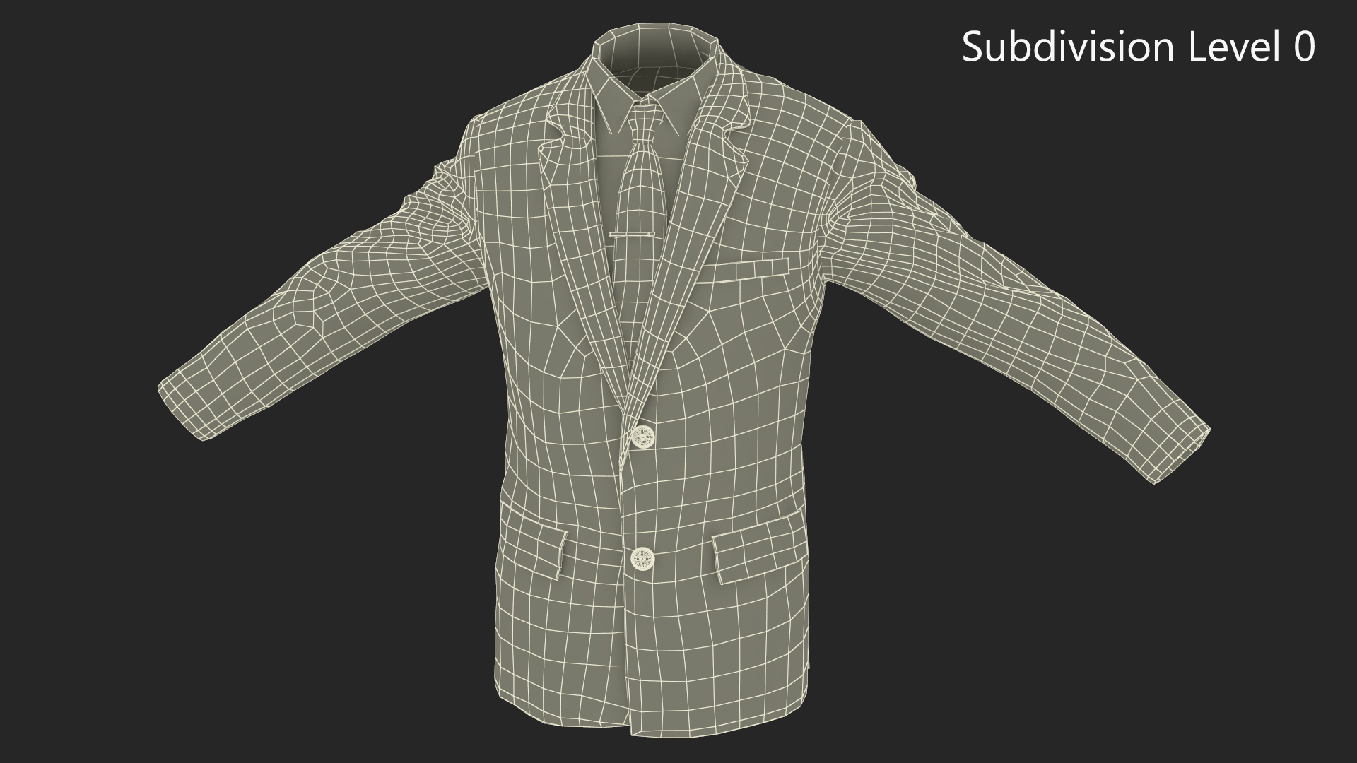 Business Uniform Jacket Suit Tie 3D