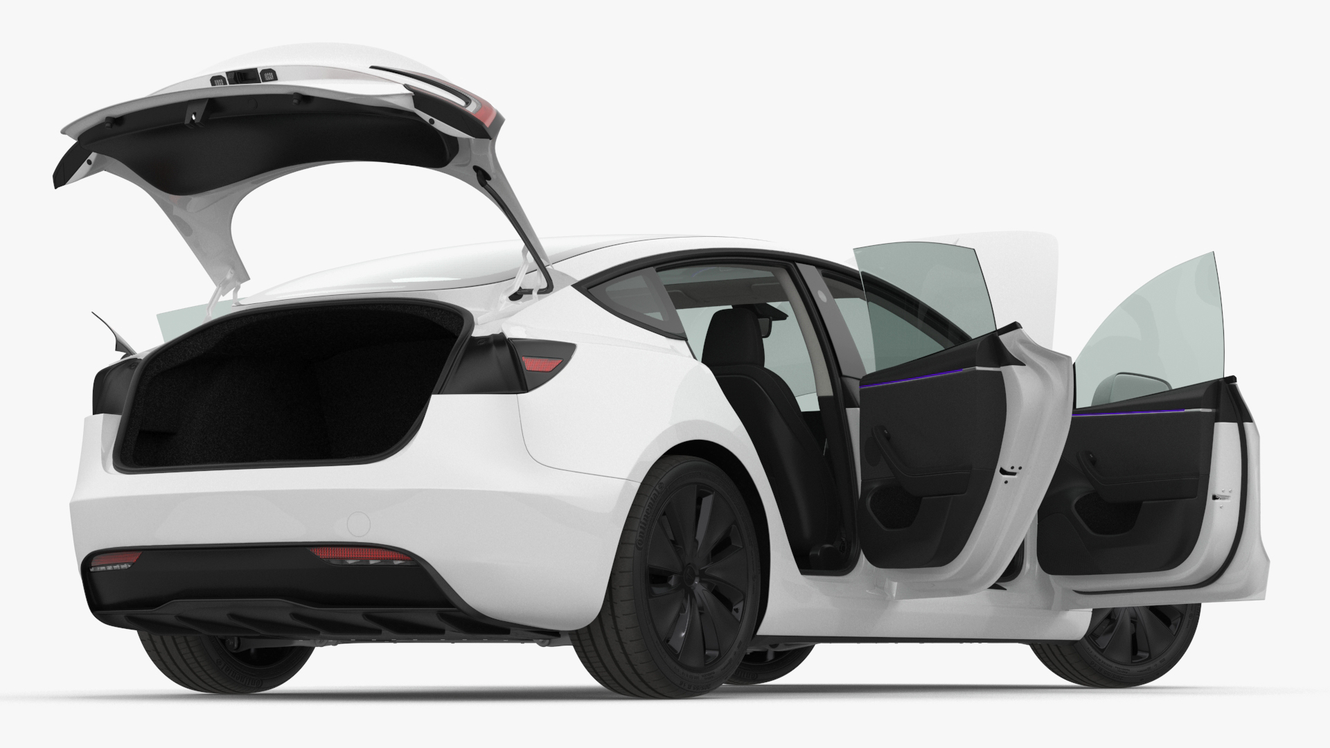 3D model Tesla Model 3 2024 White Rigged for Maya