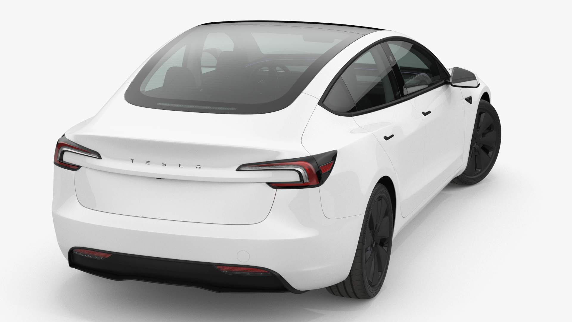 3D model Tesla Model 3 2024 White Rigged for Maya