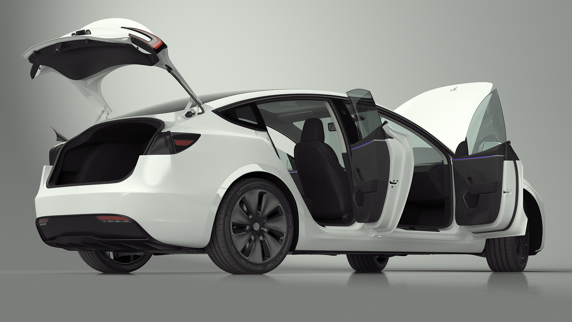 3D model Tesla Model 3 2024 White Rigged for Maya