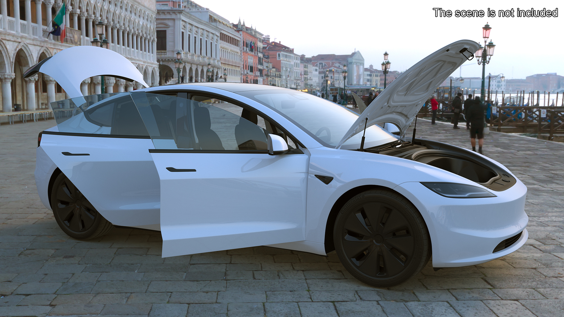 3D model Tesla Model 3 2024 White Rigged for Maya