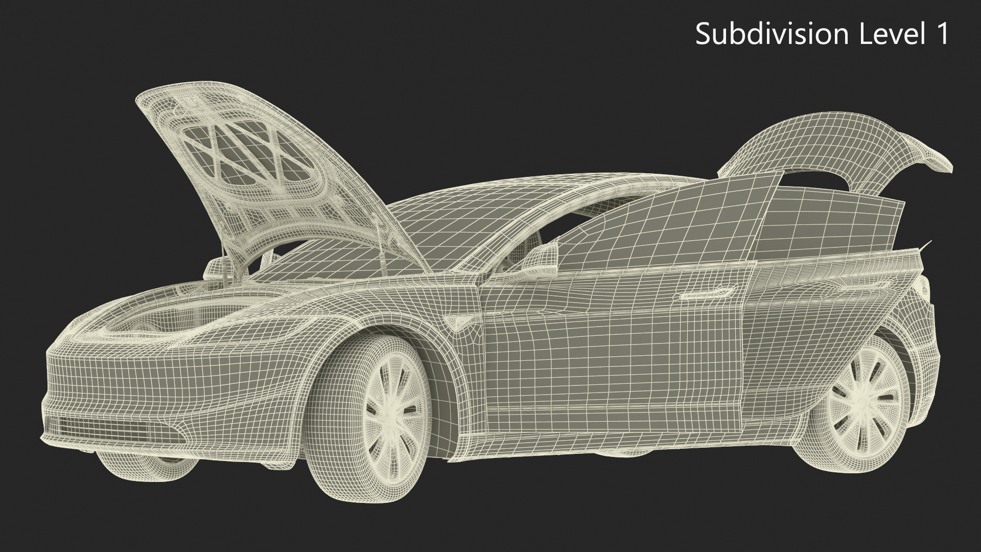 3D model Tesla Model 3 2024 White Rigged for Maya