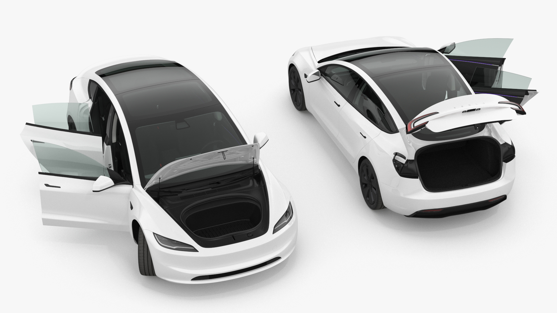 3D model Tesla Model 3 2024 White Rigged for Maya