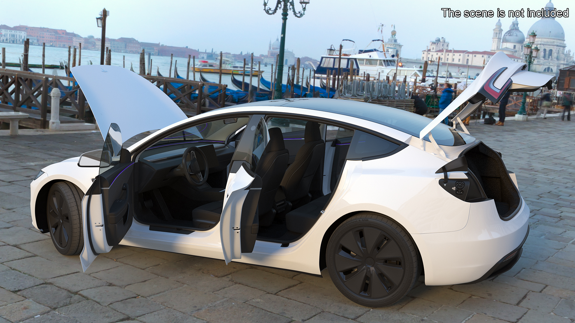 3D model Tesla Model 3 2024 White Rigged for Maya