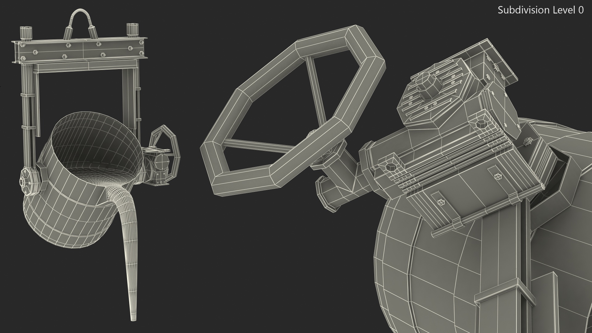 Molten Metal Pouring from Foundry Ladle 3D model