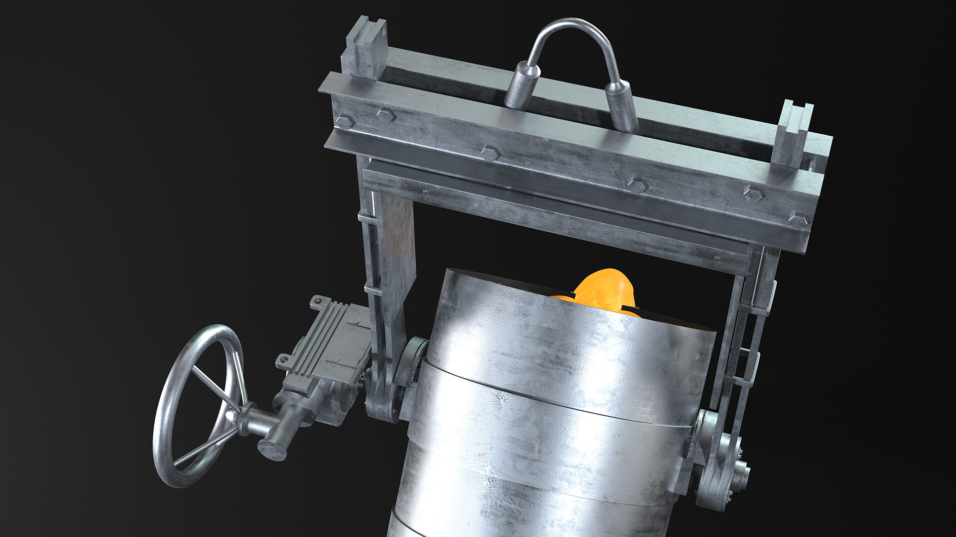 Molten Metal Pouring from Foundry Ladle 3D model
