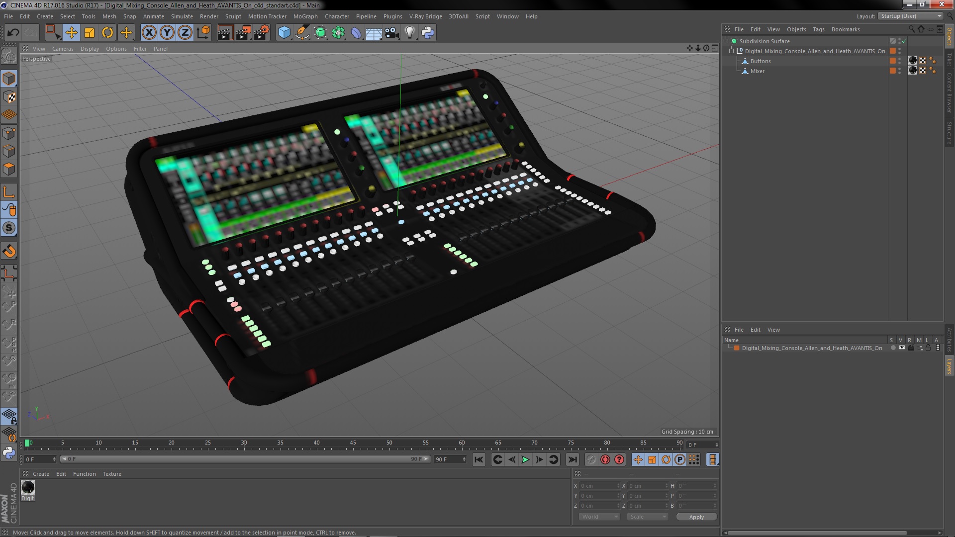 Digital Mixing Console Allen and Heath AVANTIS On 3D model