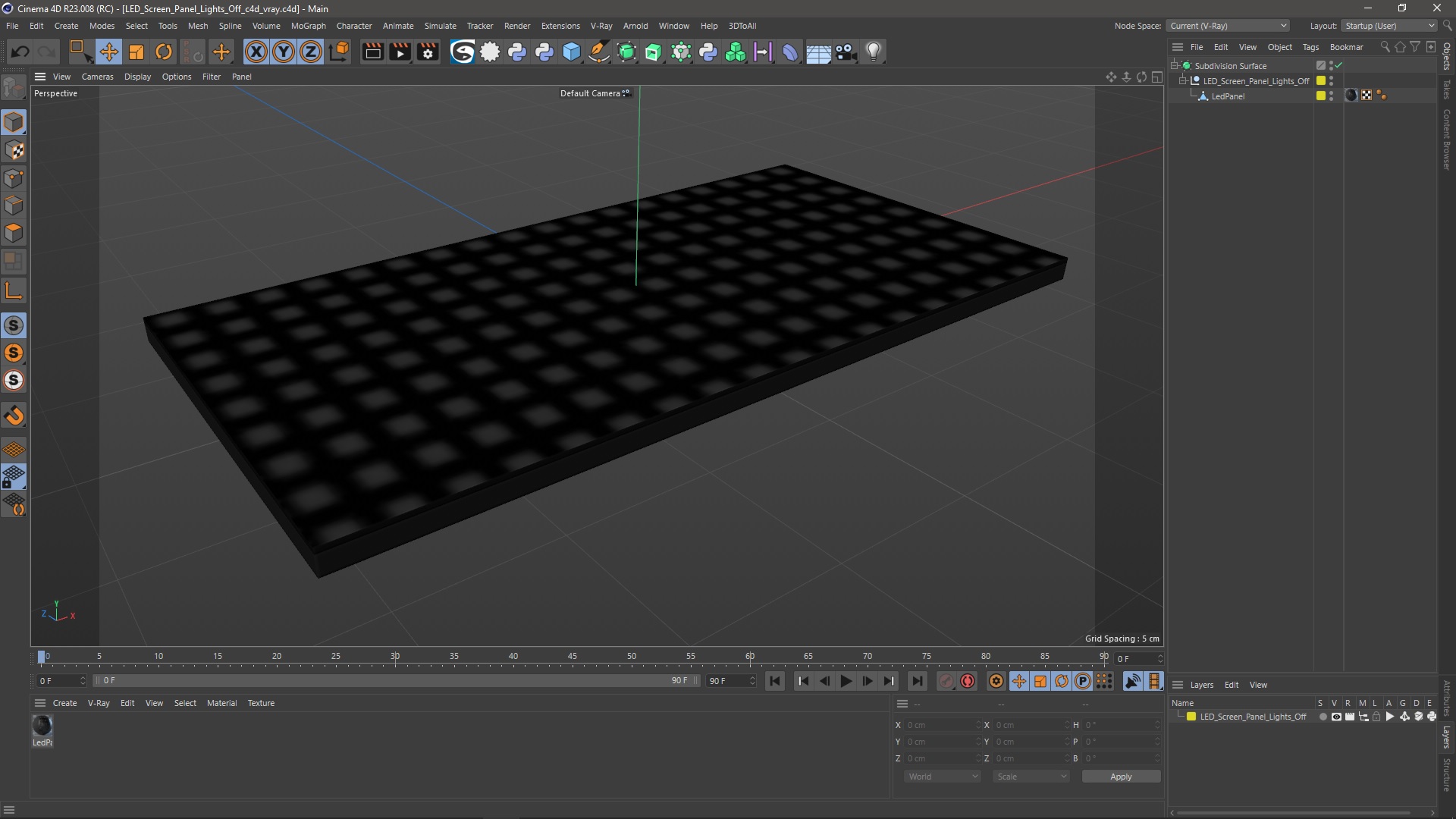 LED Screen Panel Lights Off 3D