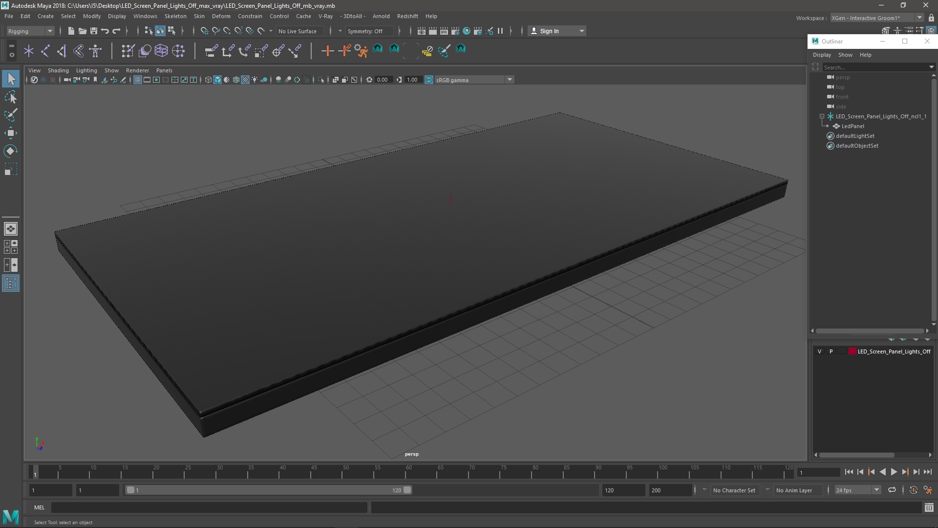 LED Screen Panel Lights Off 3D