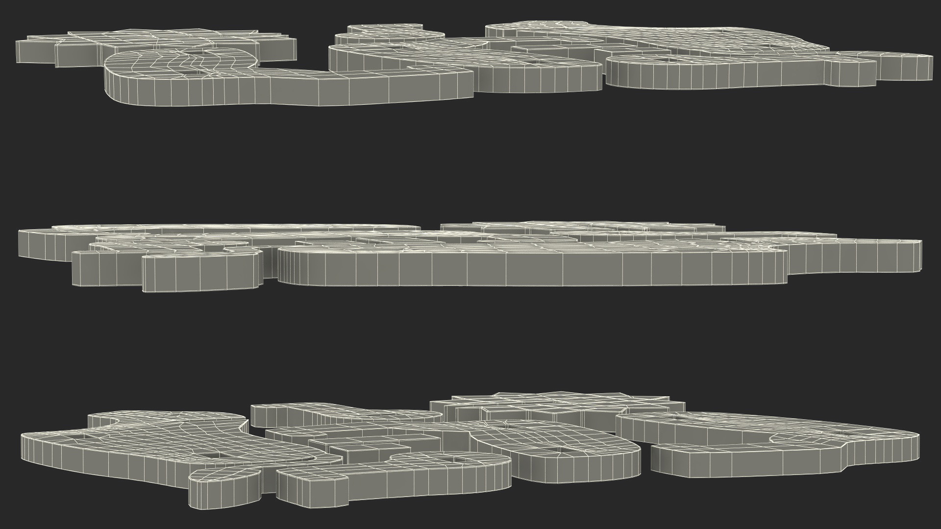Disassembled 3d Wooden Puzzle 3D model