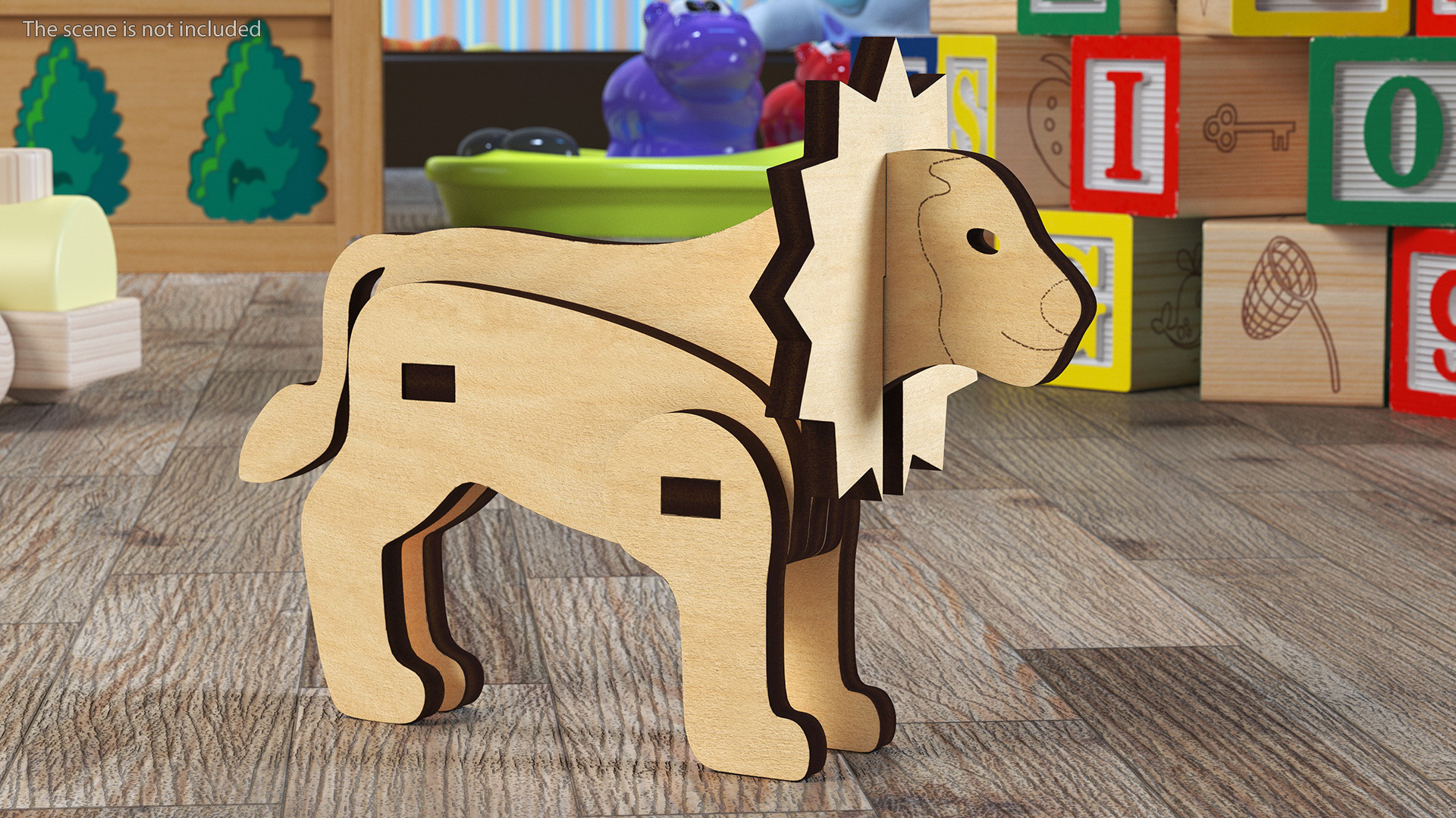 Disassembled 3d Wooden Puzzle 3D model