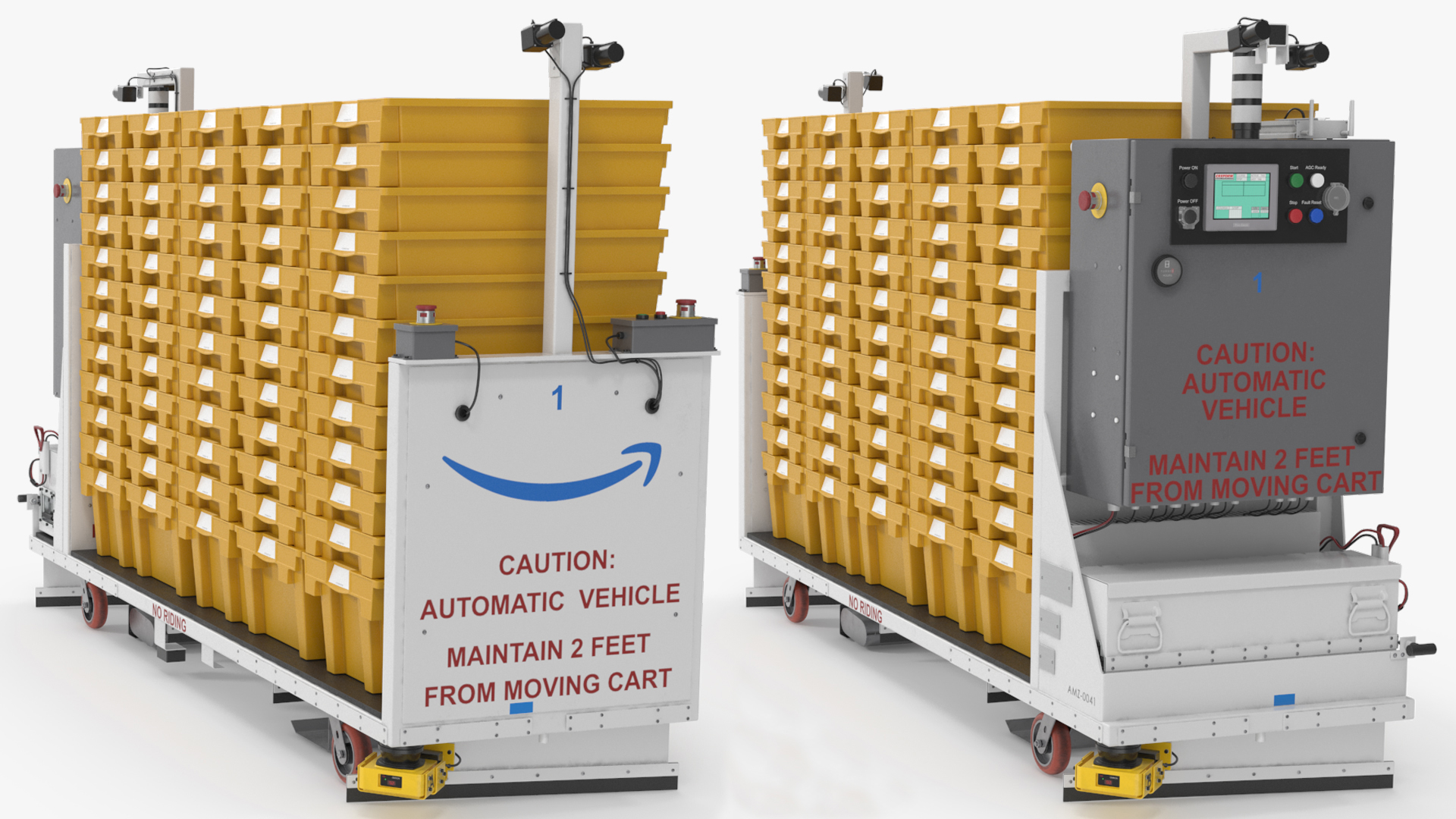 Amazon Warehouse Robot Kermit with Plastic Bins