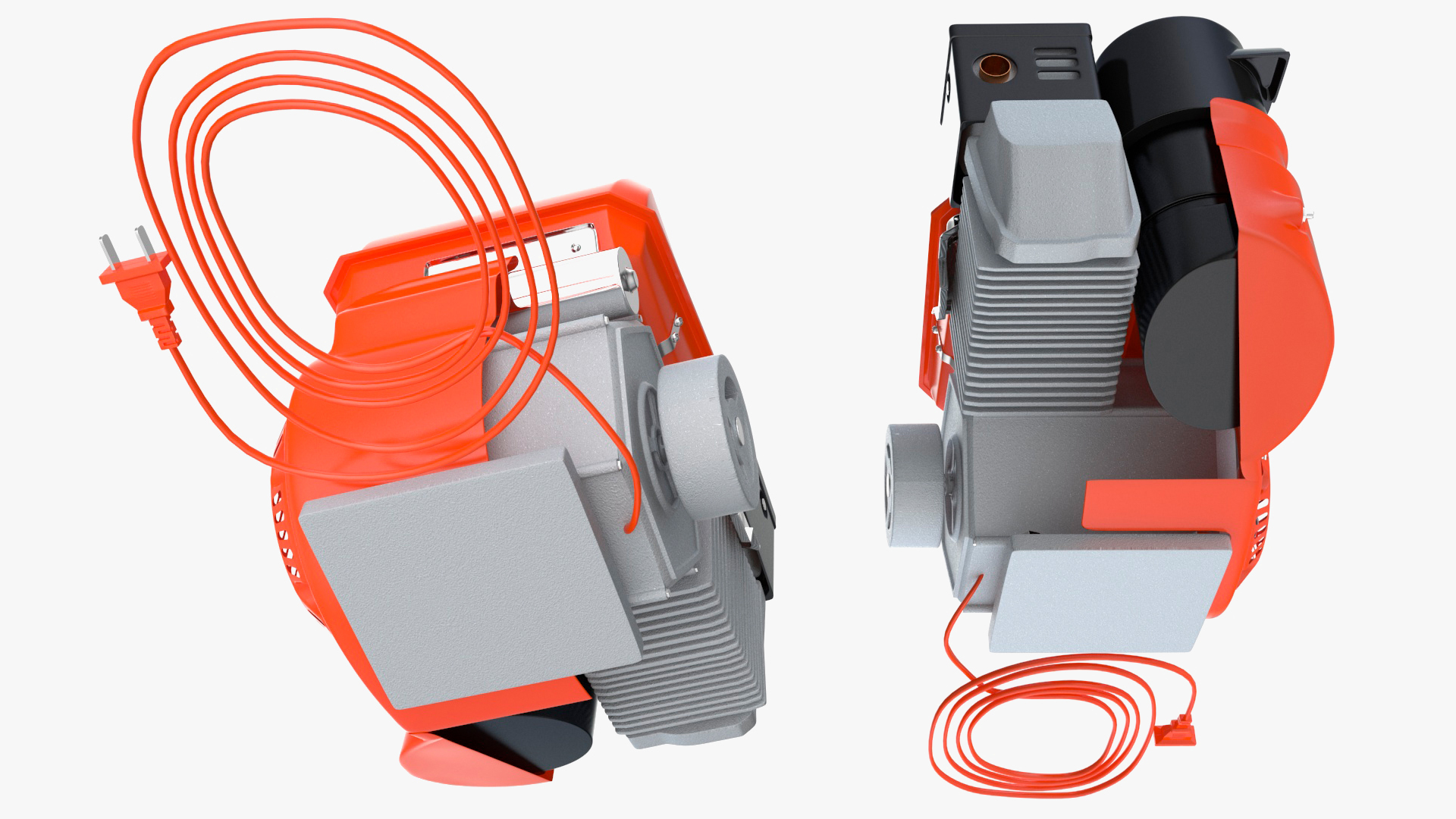 Electric Start Gasoline Engine Orange 3D