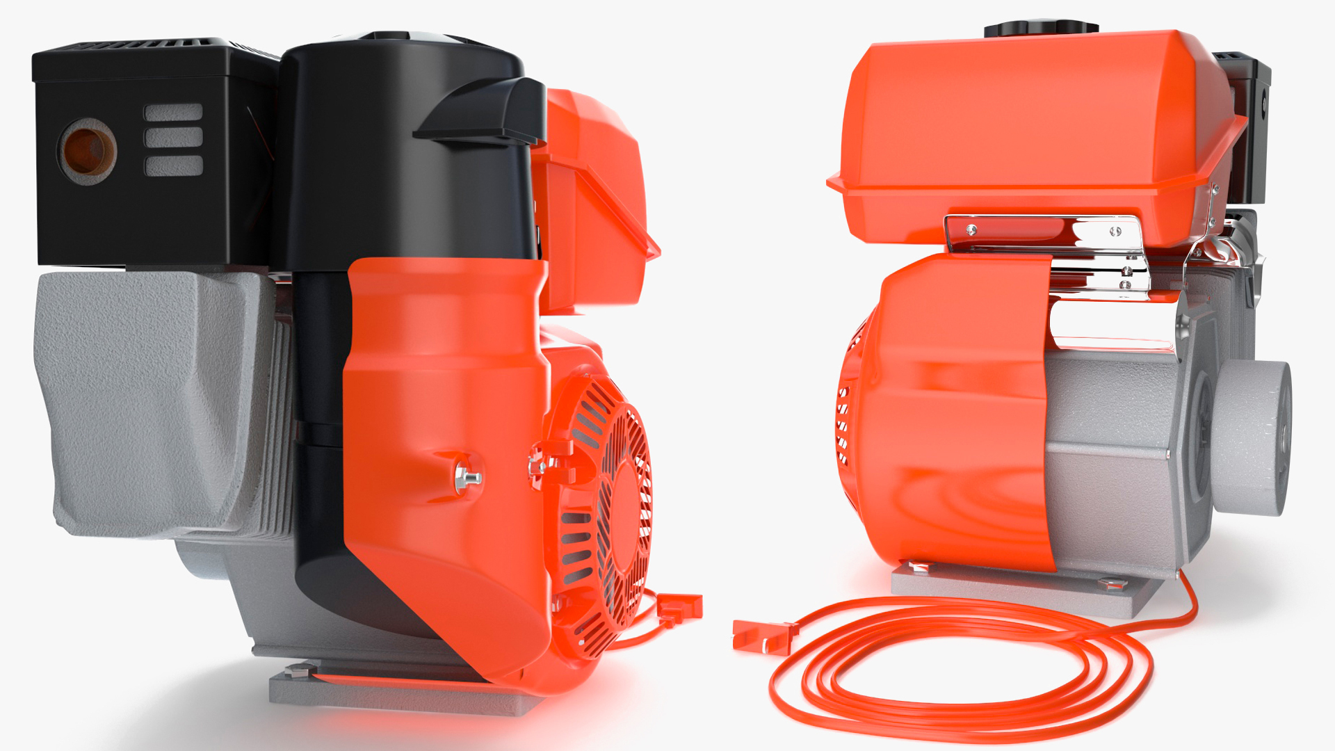 Electric Start Gasoline Engine Orange 3D