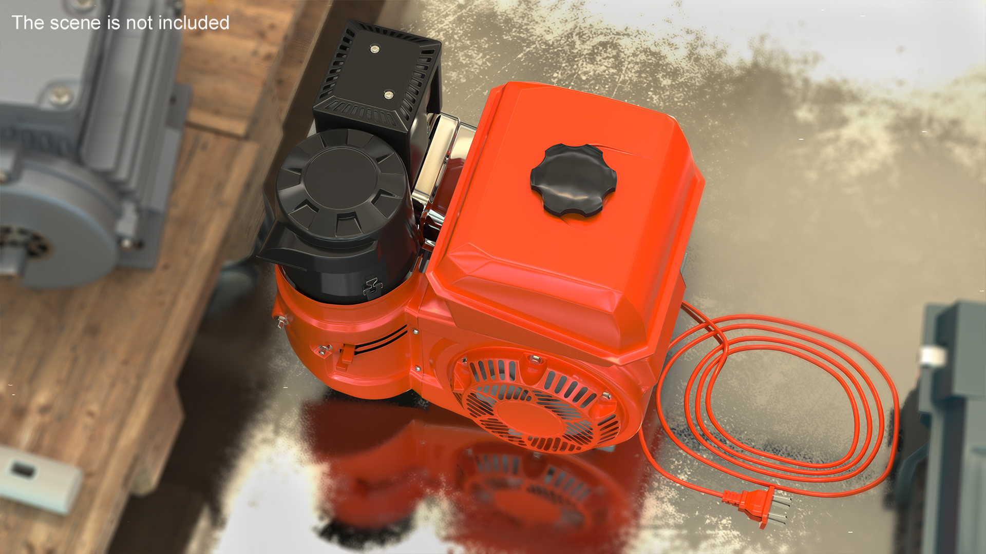 Electric Start Gasoline Engine Orange 3D