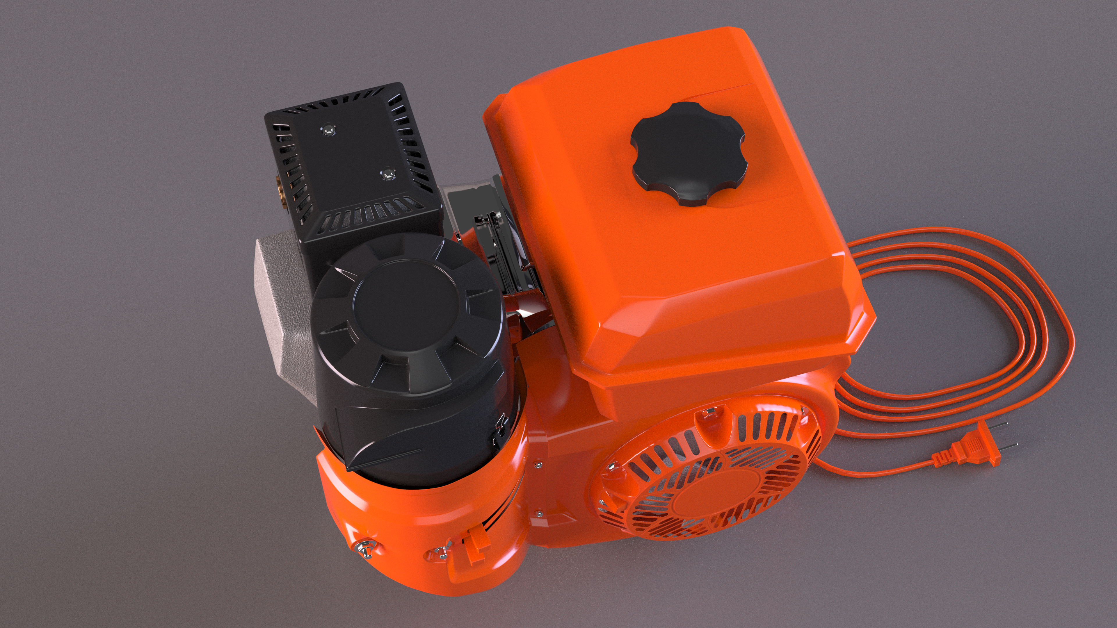 Electric Start Gasoline Engine Orange 3D