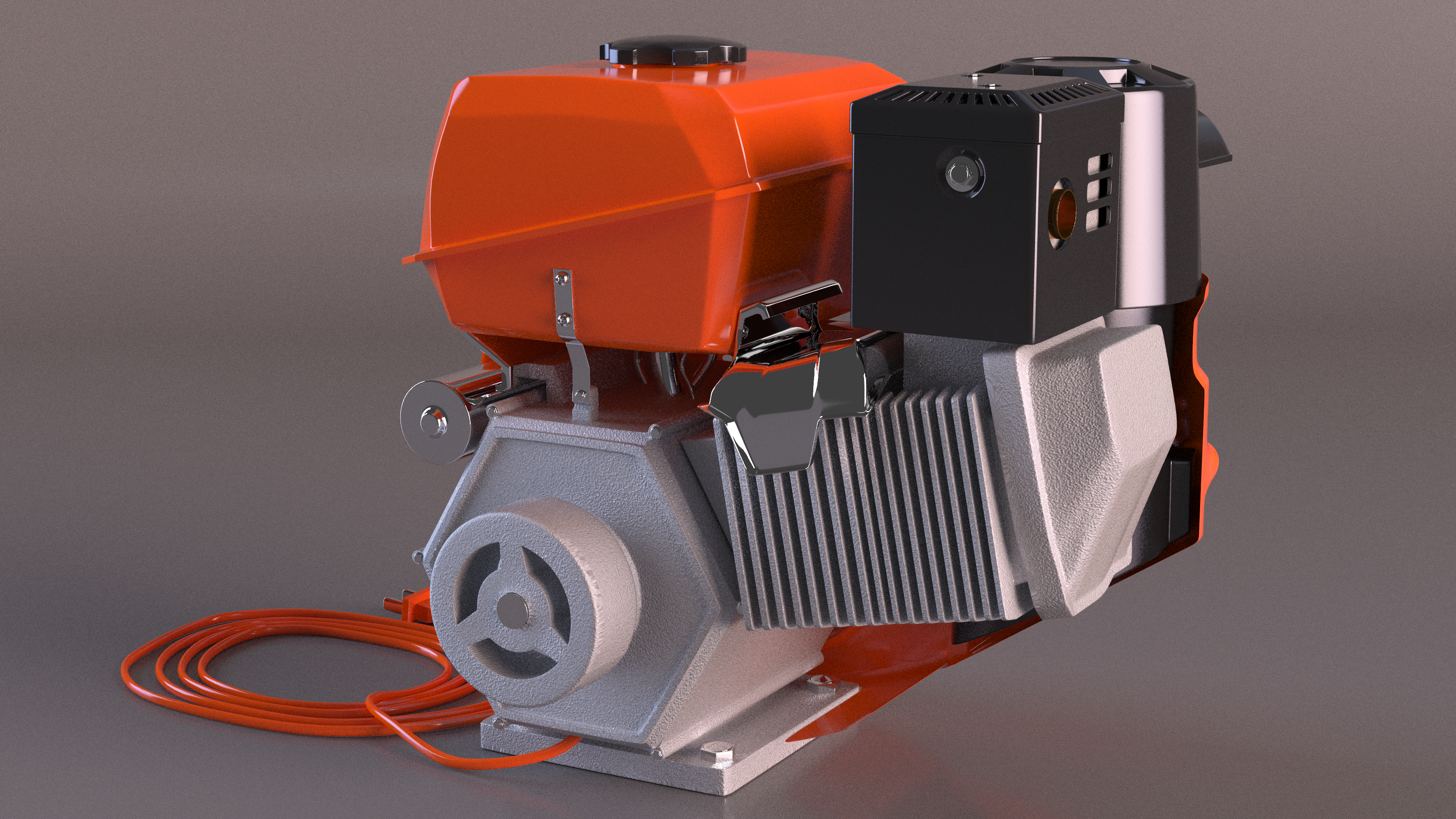 Electric Start Gasoline Engine Orange 3D