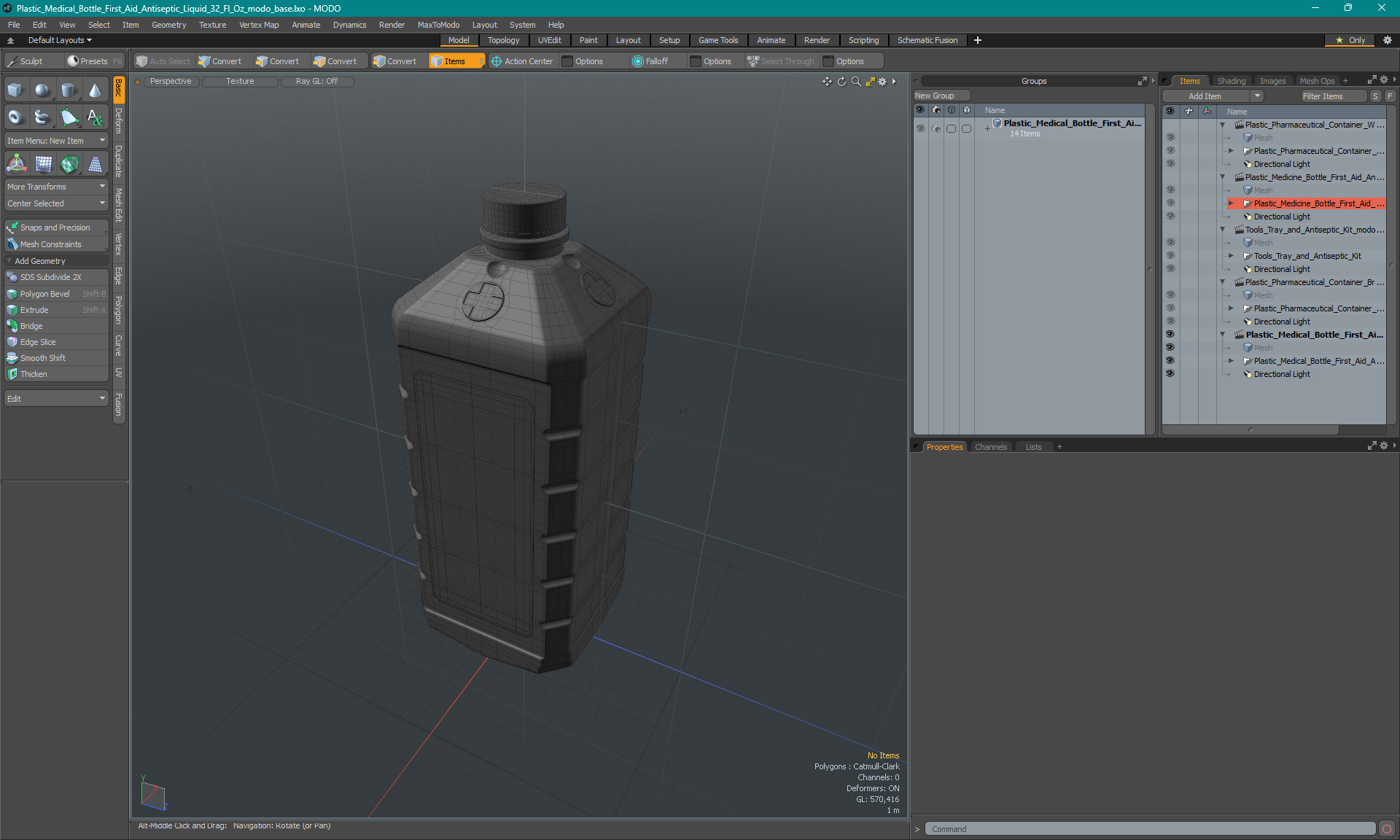 3D model Plastic Medicine Bottle Isopropyl Alcohol 32 Fl Oz