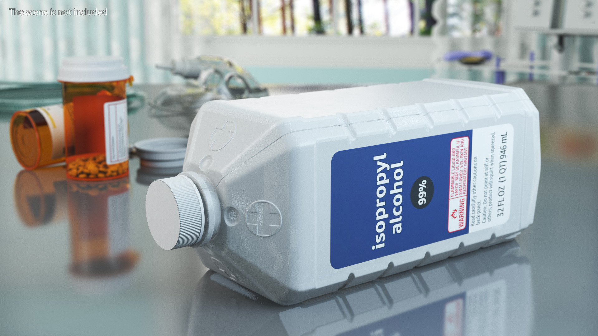 3D model Plastic Medicine Bottle Isopropyl Alcohol 32 Fl Oz