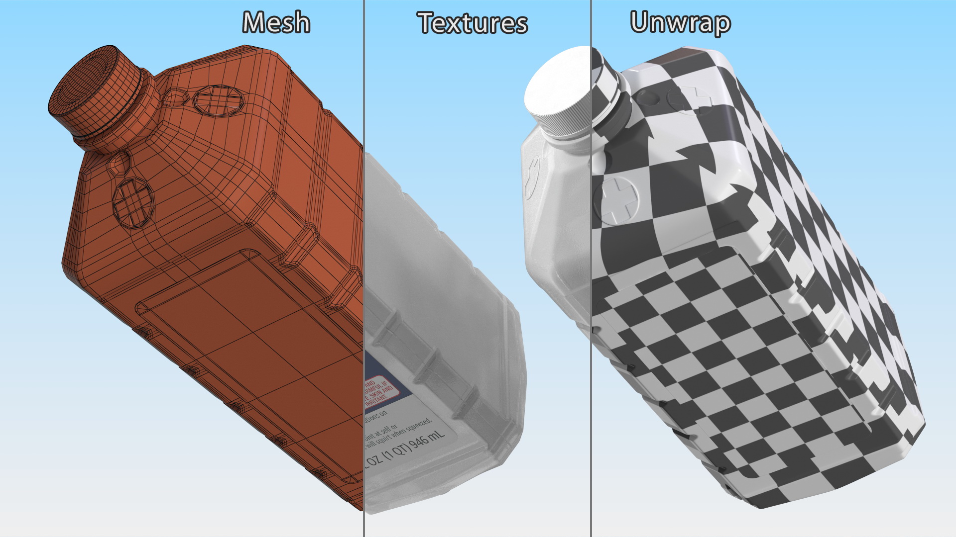 3D model Plastic Medicine Bottle Isopropyl Alcohol 32 Fl Oz