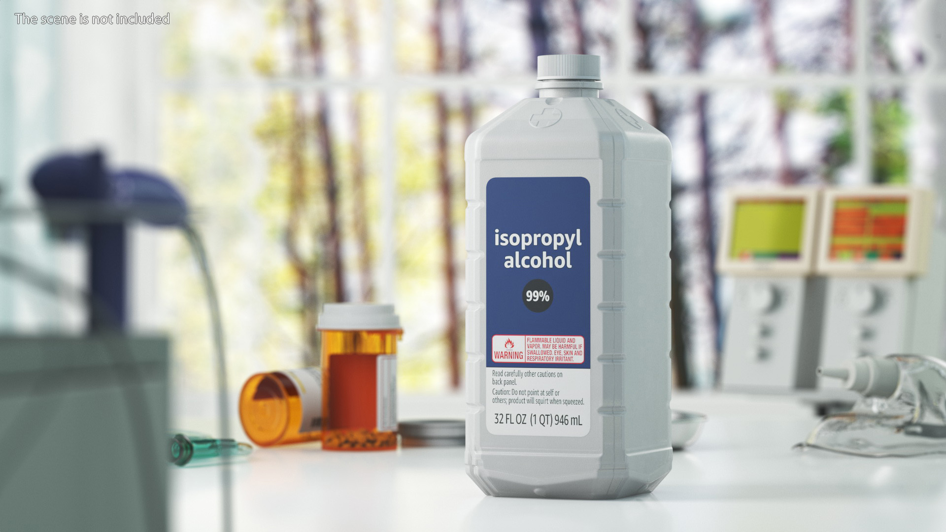 3D model Plastic Medicine Bottle Isopropyl Alcohol 32 Fl Oz