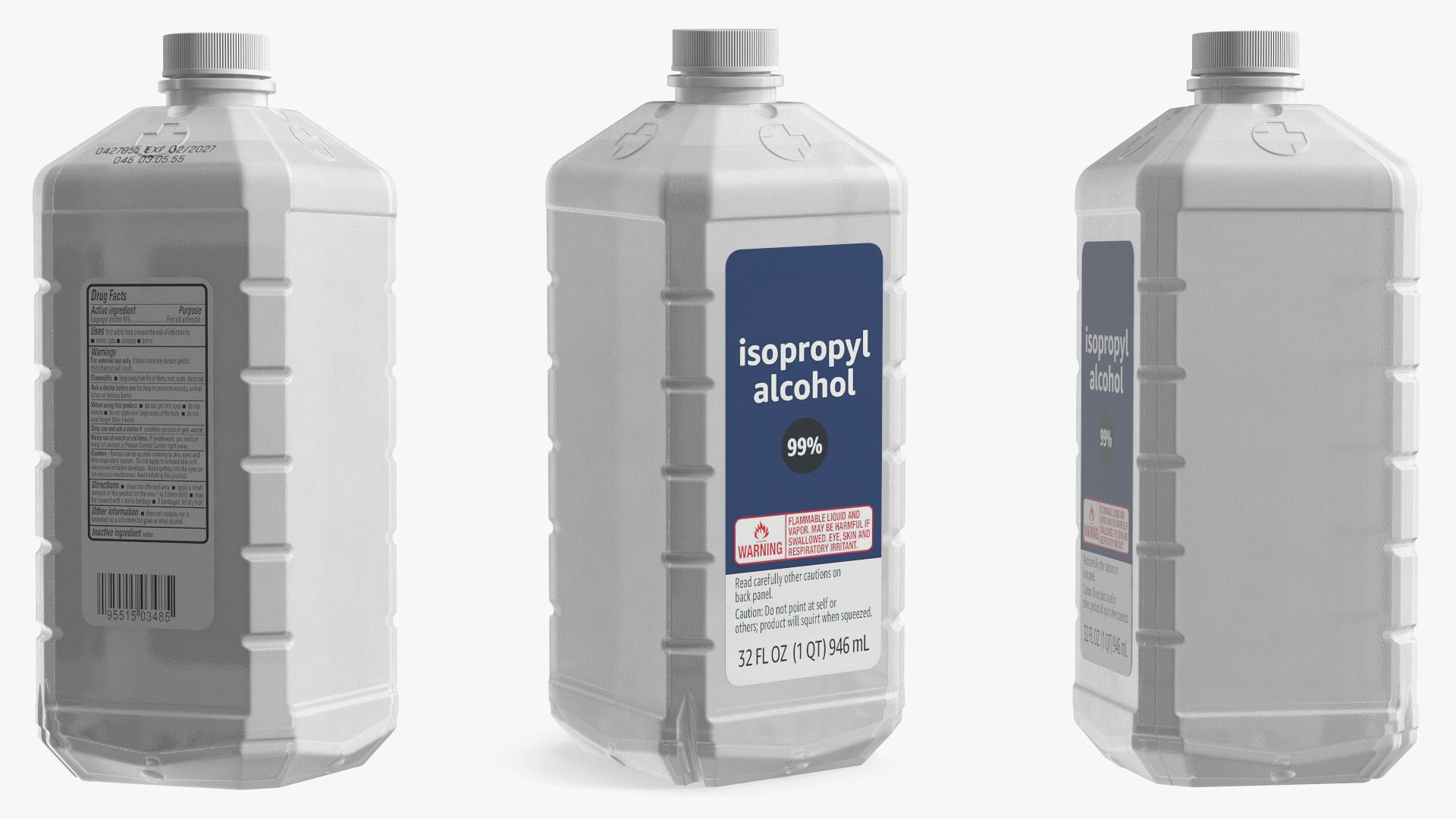 3D model Plastic Medicine Bottle Isopropyl Alcohol 32 Fl Oz