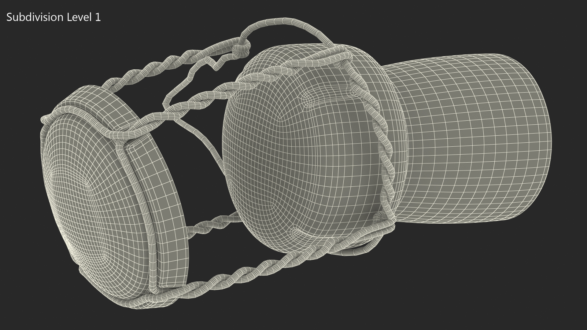Champagne Bottle Cork Lying Dark Wire 3D