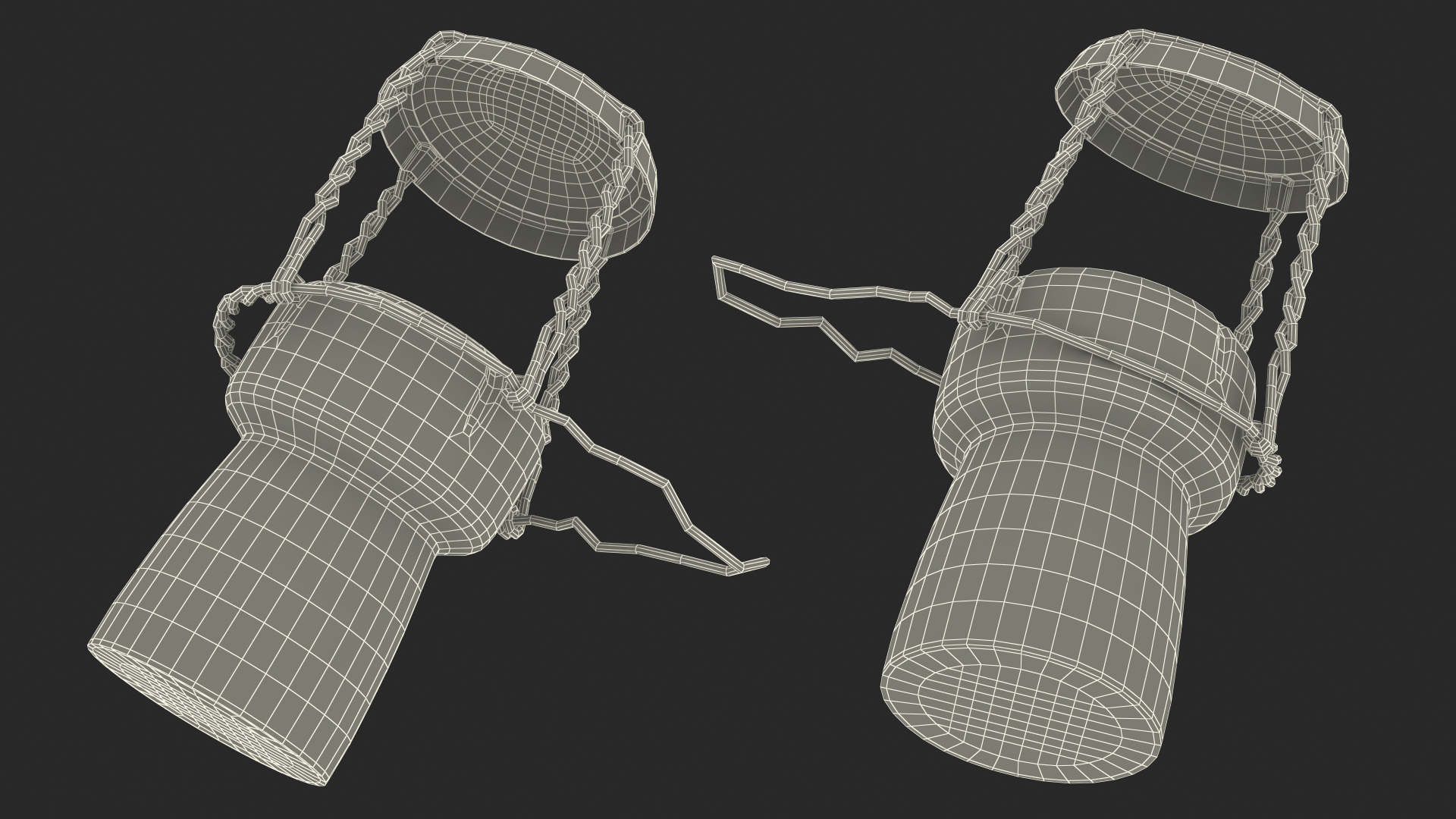 Champagne Bottle Cork Lying Dark Wire 3D