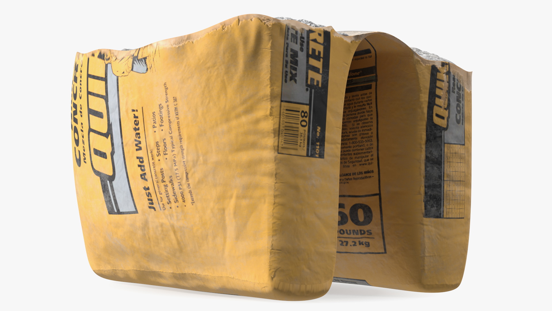 3D model Open Bag Cement Quikrete 80 Lb