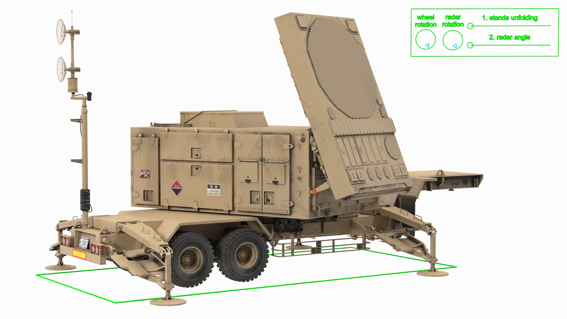 3D Patriot AN MPQ53 Radar Set Rigged model