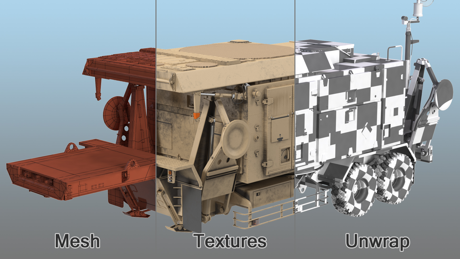3D Patriot AN MPQ53 Radar Set Rigged model